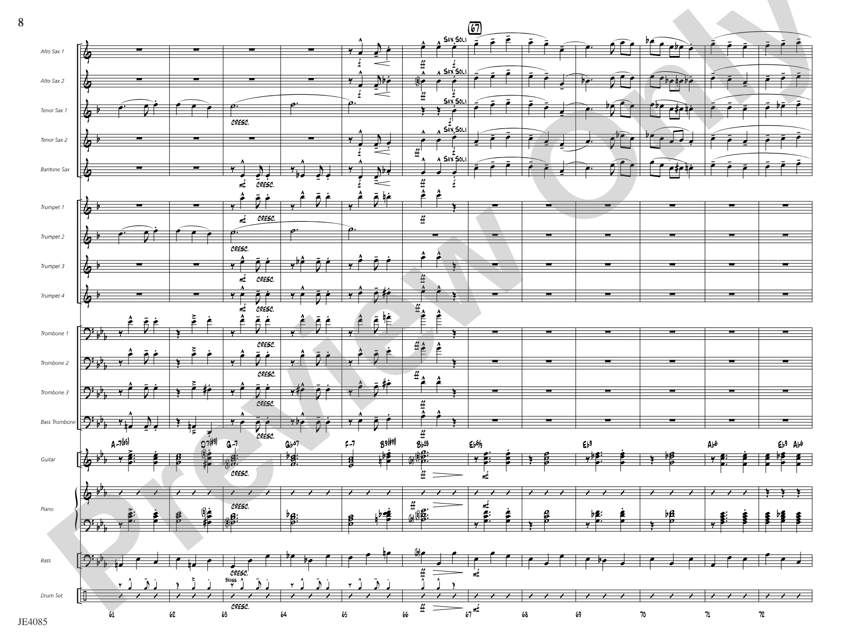 Travelin' Home: Jazz Ensemble Conductor Score & Parts