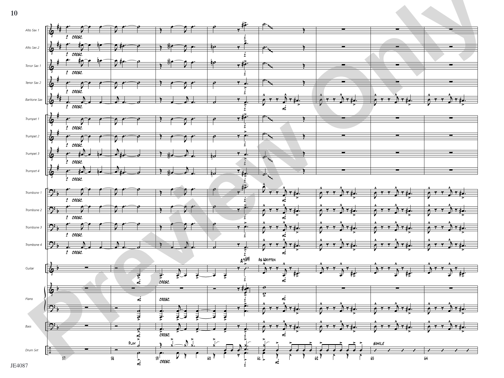 Jericho: Jazz Ensemble Conductor Score & Parts