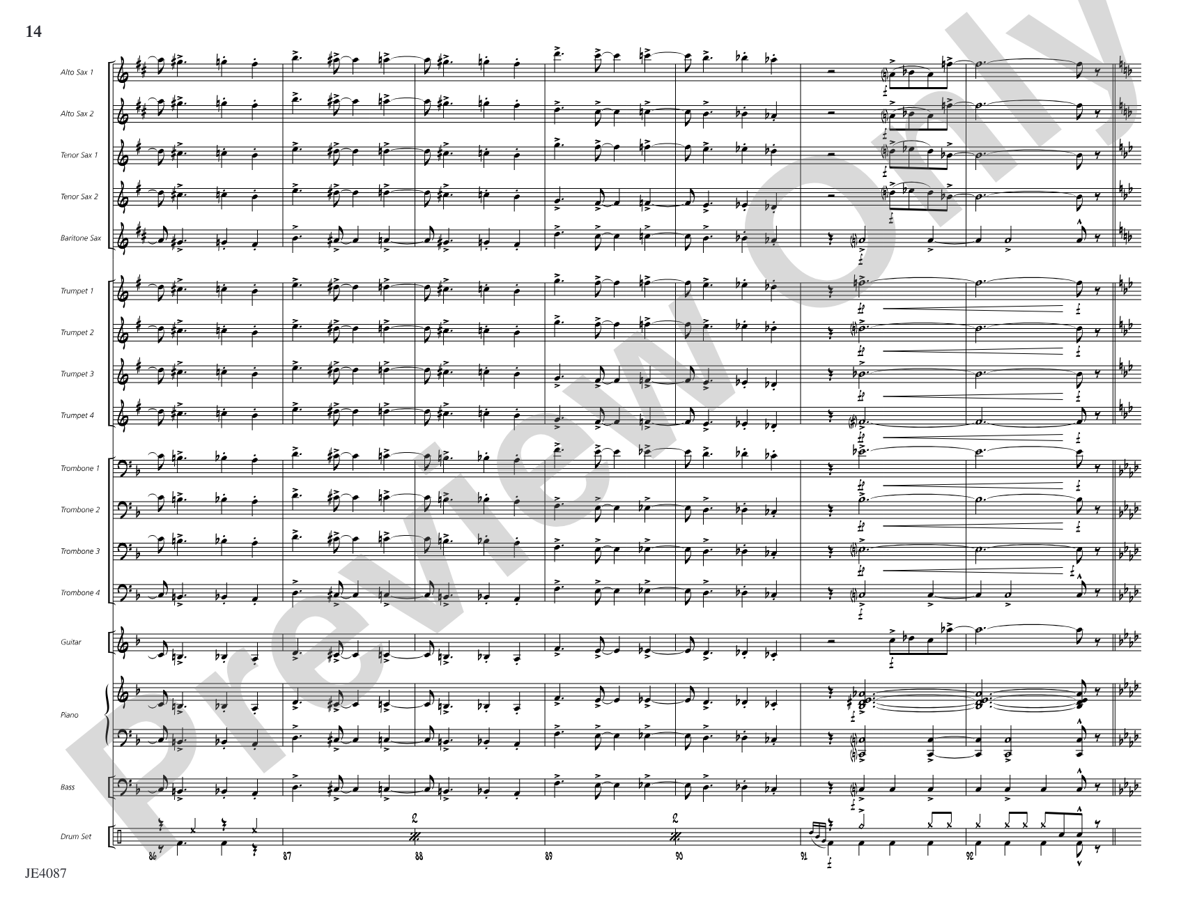 Jericho: Jazz Ensemble Conductor Score & Parts