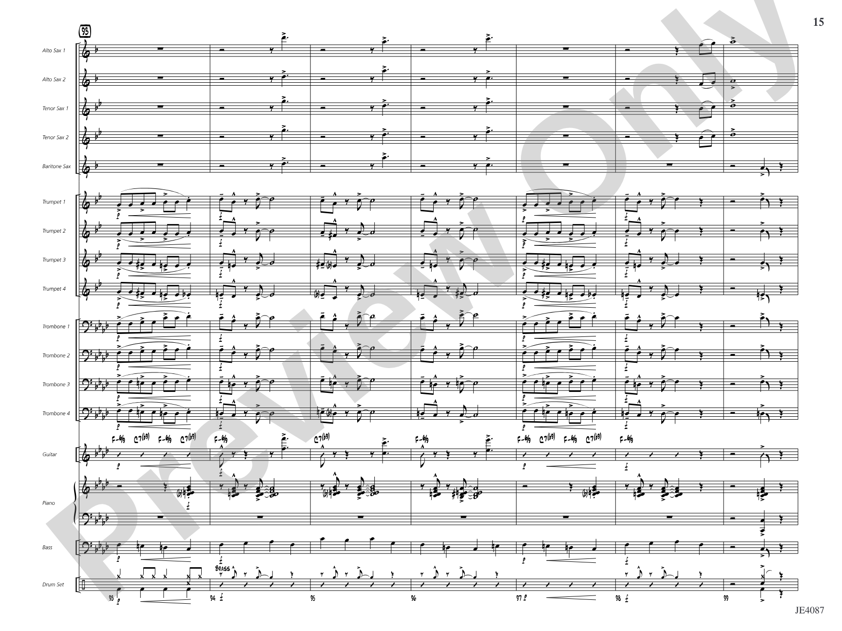 Jericho: Jazz Ensemble Conductor Score & Parts