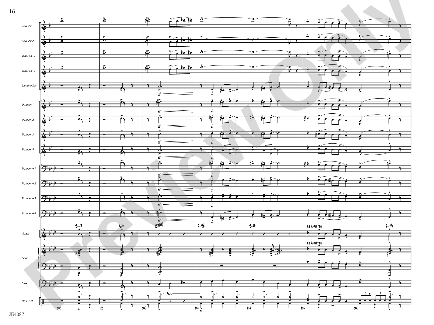 Jericho: Jazz Ensemble Conductor Score & Parts