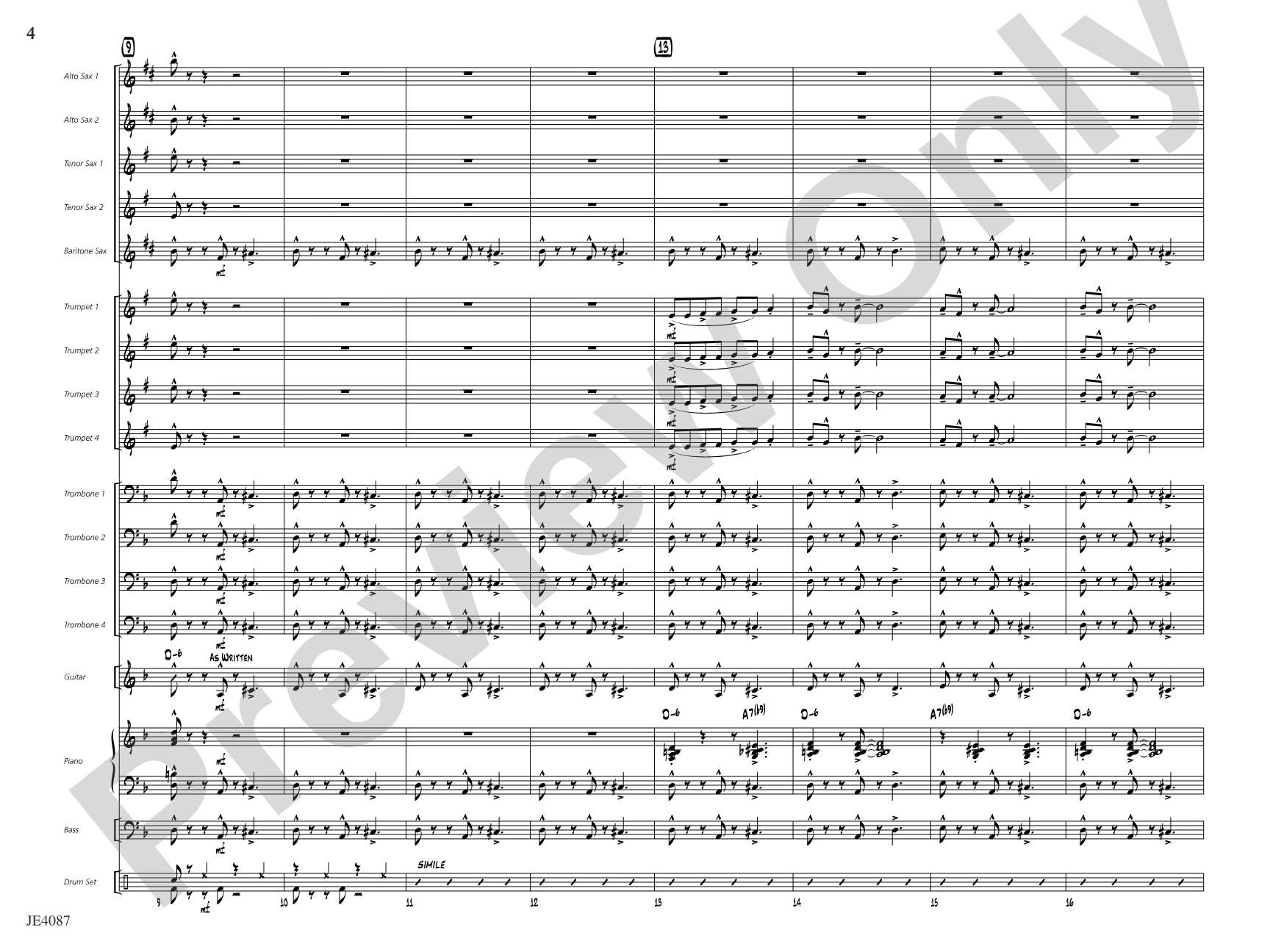 Jericho: Jazz Ensemble Conductor Score & Parts