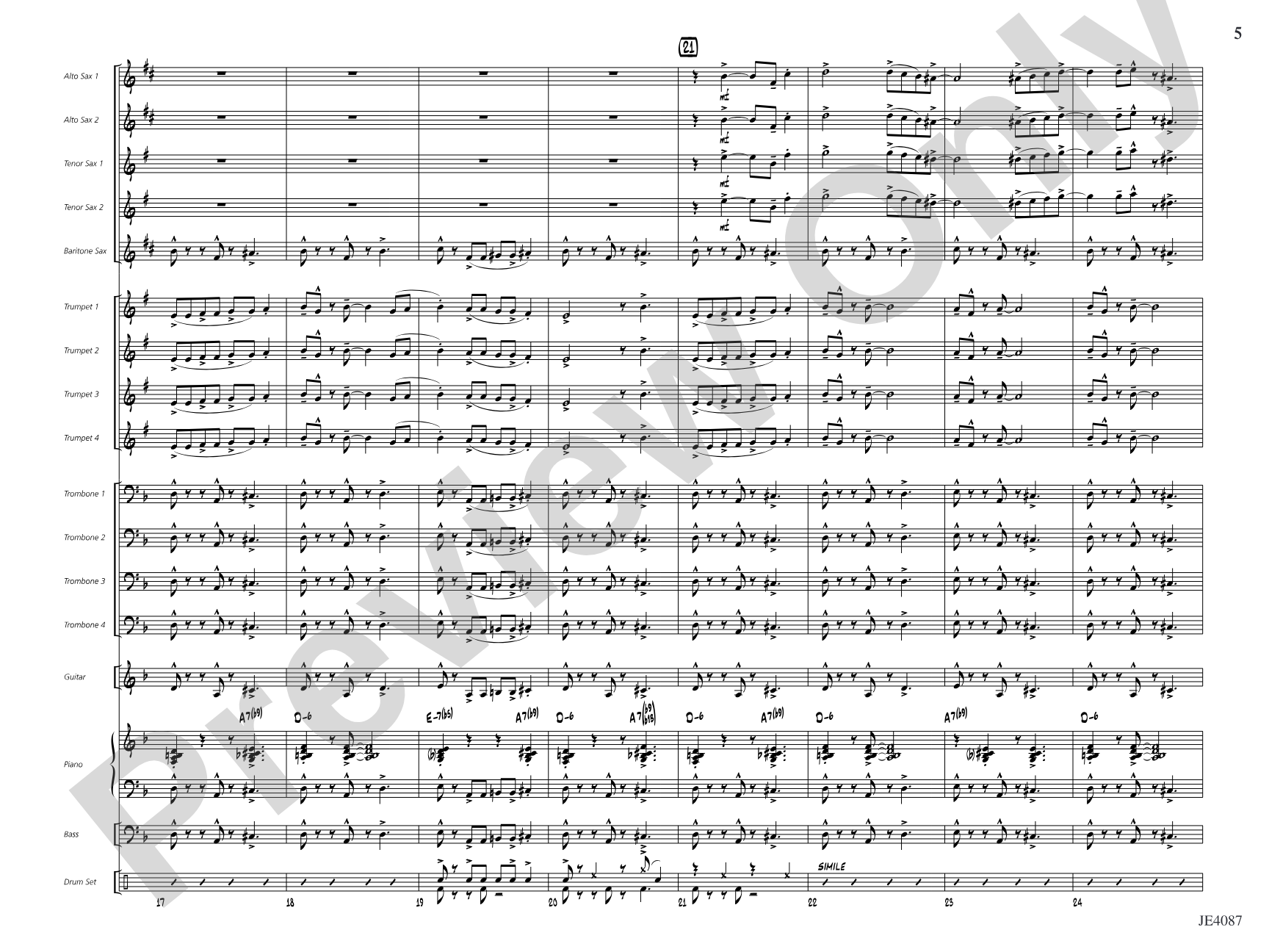 Jericho: Jazz Ensemble Conductor Score & Parts