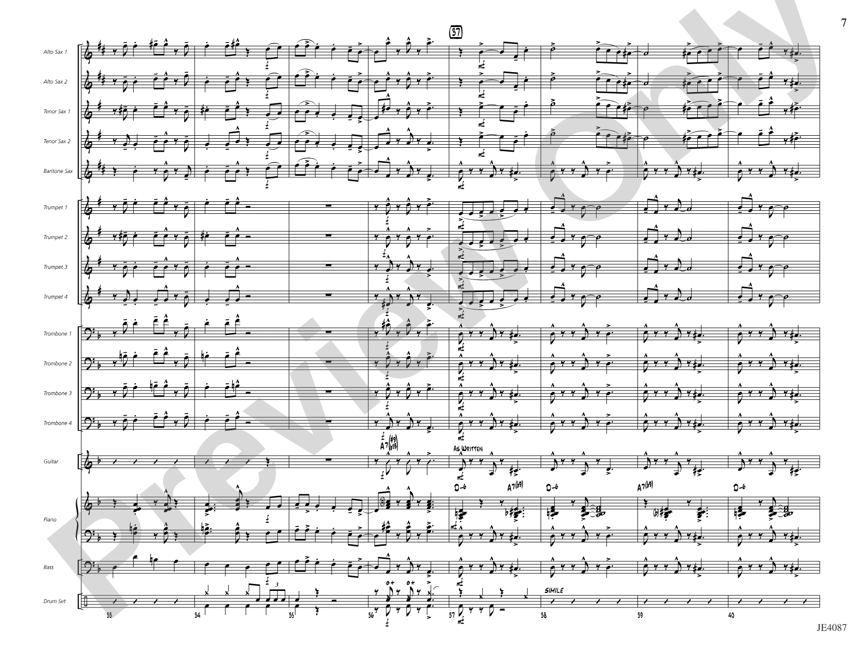 Jericho: Jazz Ensemble Conductor Score & Parts