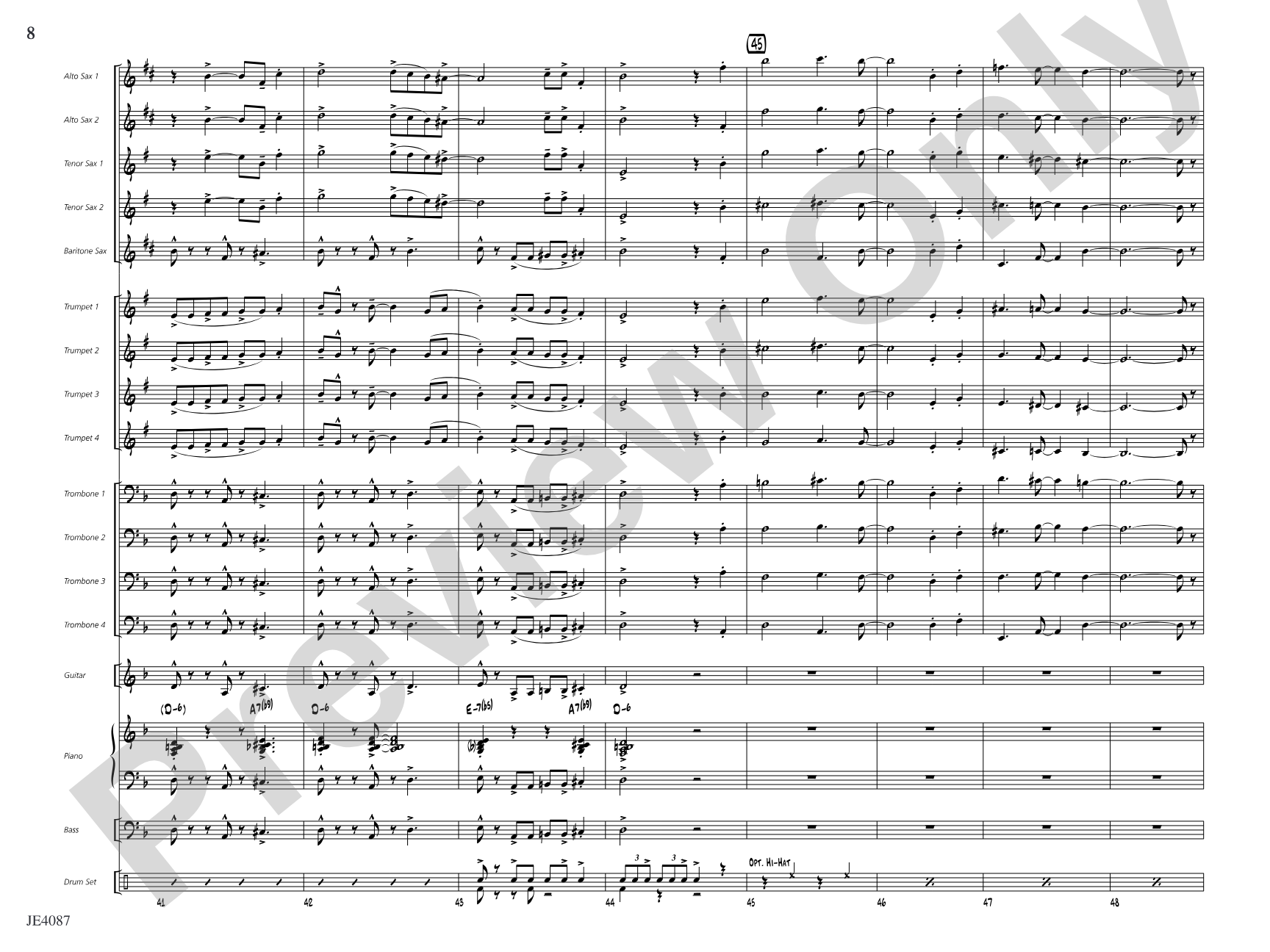 Jericho: Jazz Ensemble Conductor Score & Parts