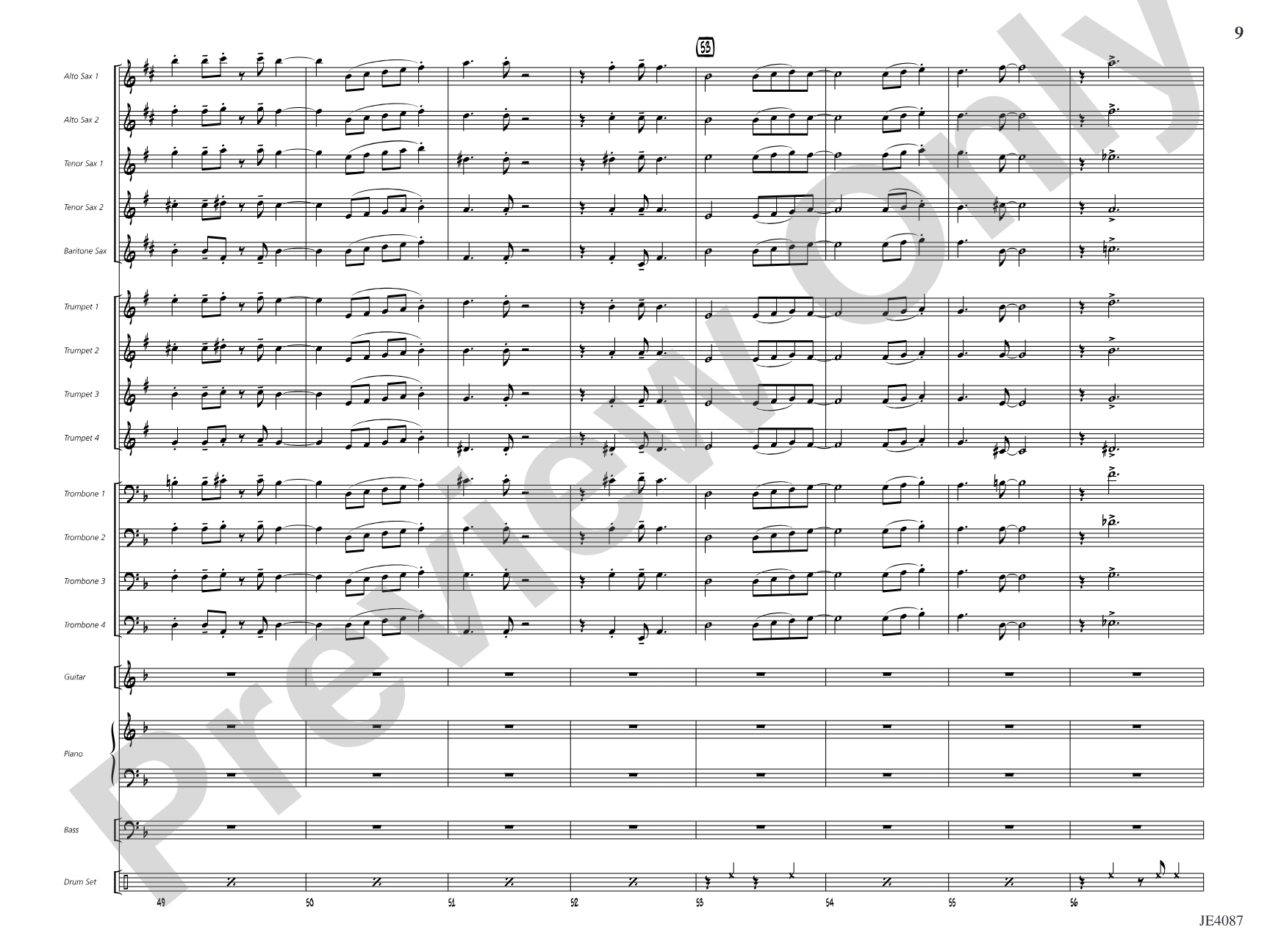 Jericho: Jazz Ensemble Conductor Score & Parts