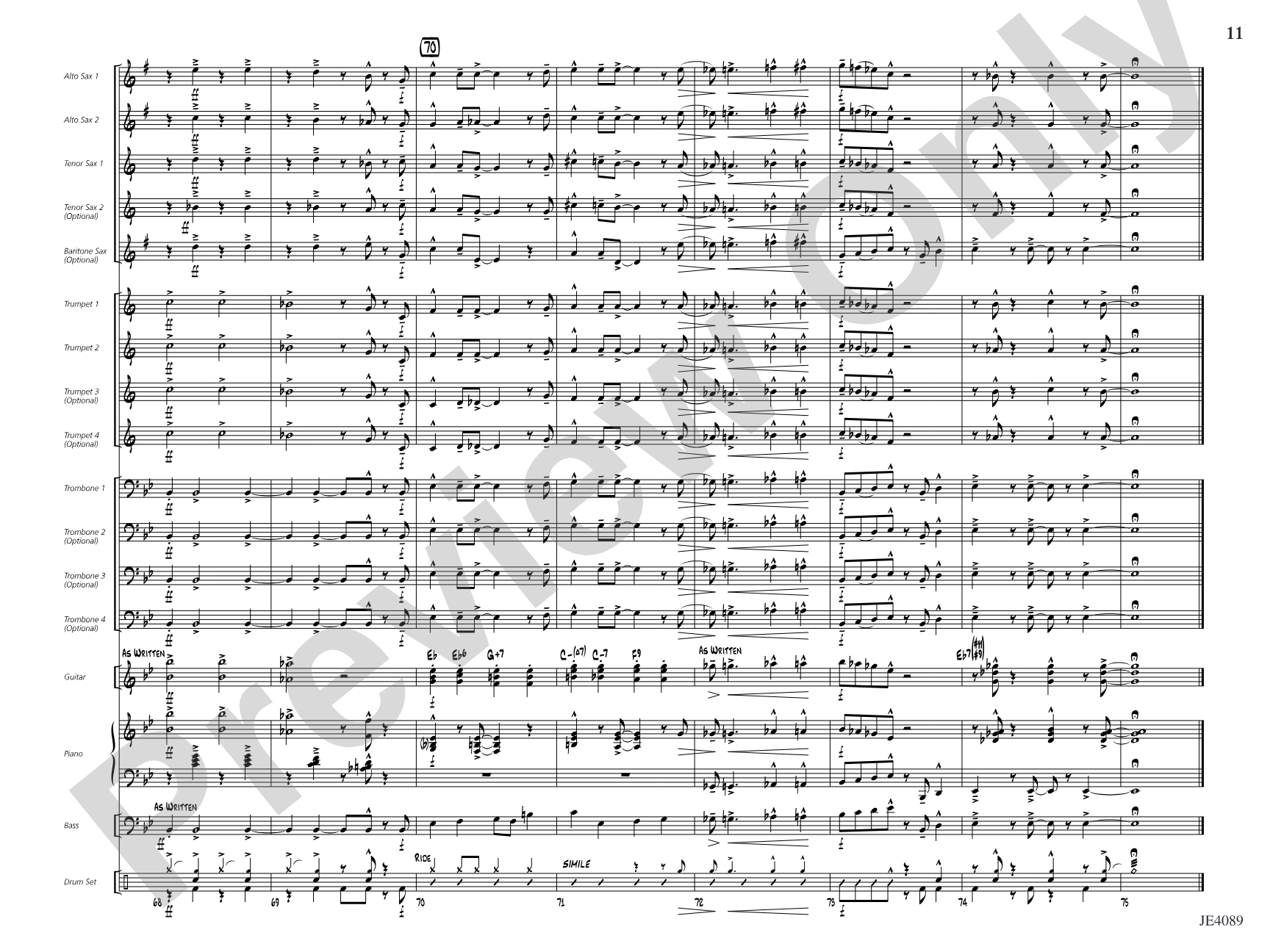 A Jazzy Ol' Christmas: Jazz Ensemble Conductor Score & Parts