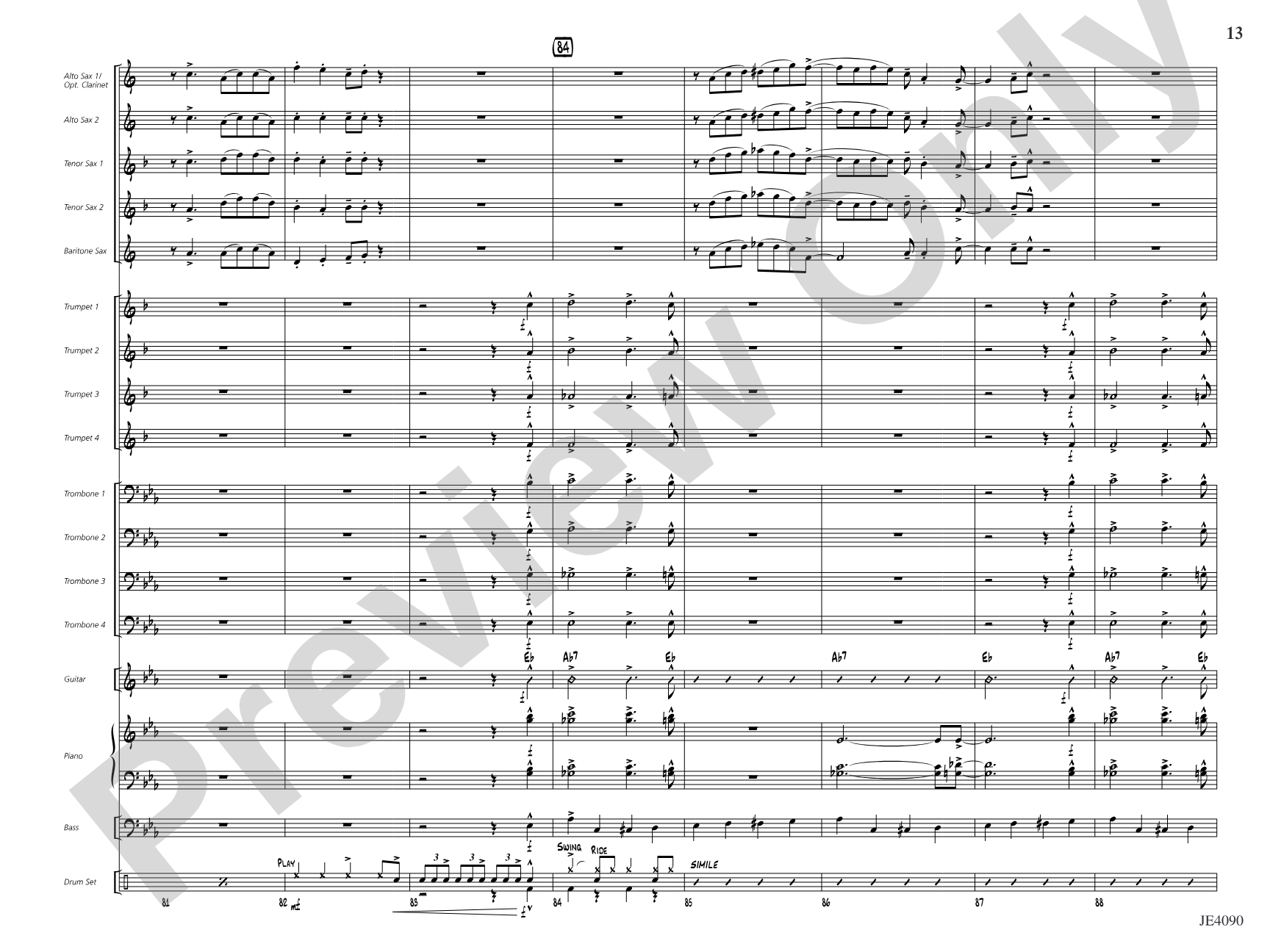 The Sermon: Jazz Ensemble Conductor Score & Parts