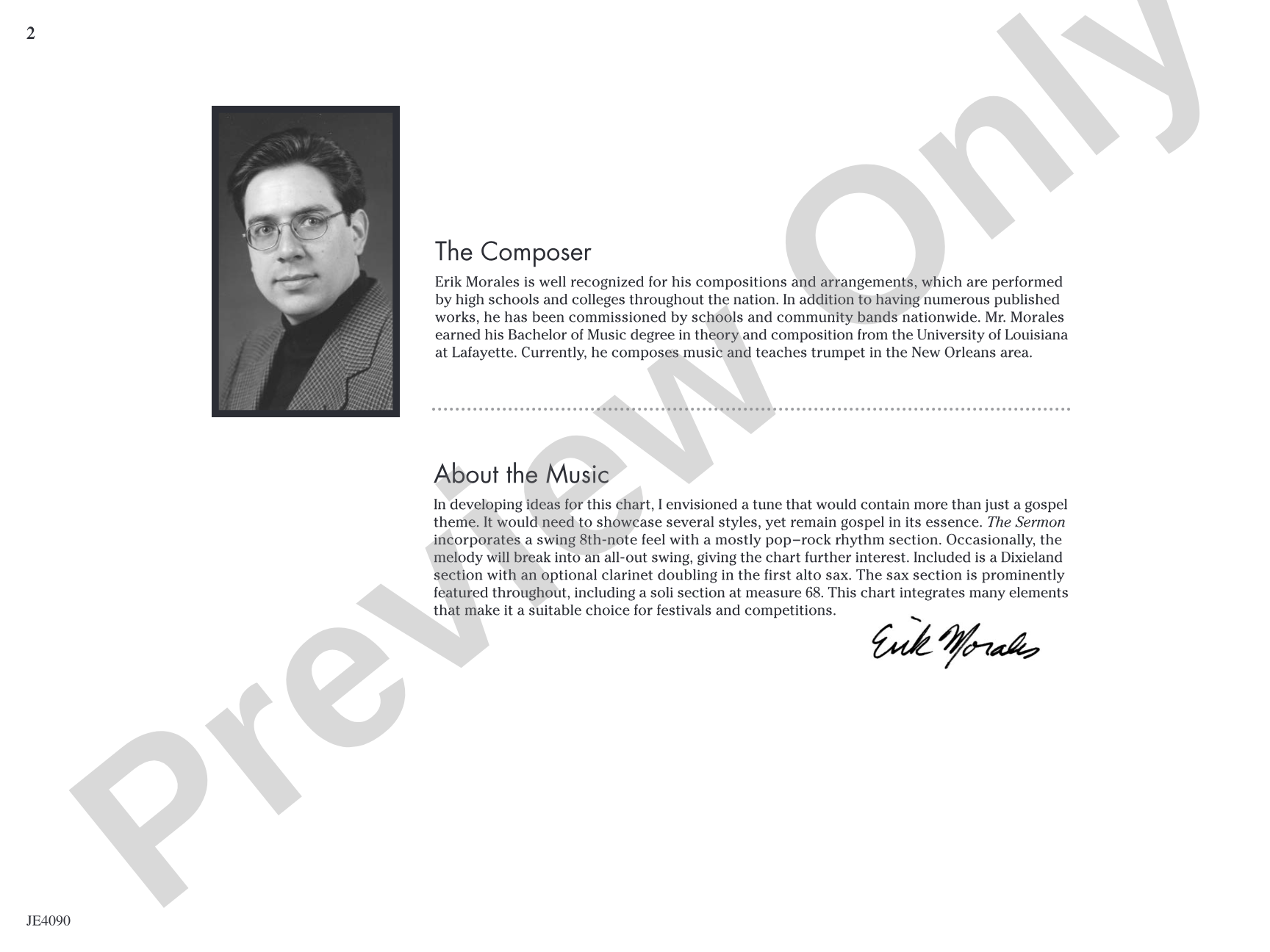 The Sermon: Jazz Ensemble Conductor Score & Parts