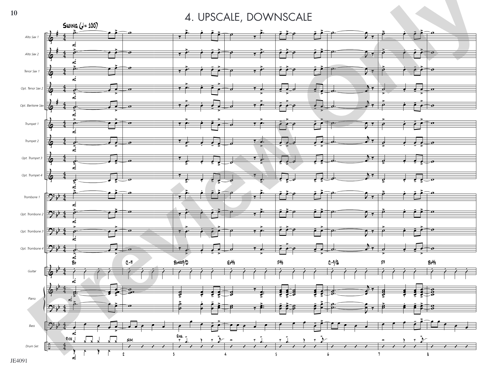 Warm-ups for Beginning Jazz Ensemble: Jazz Ensemble Conductor Score & Parts