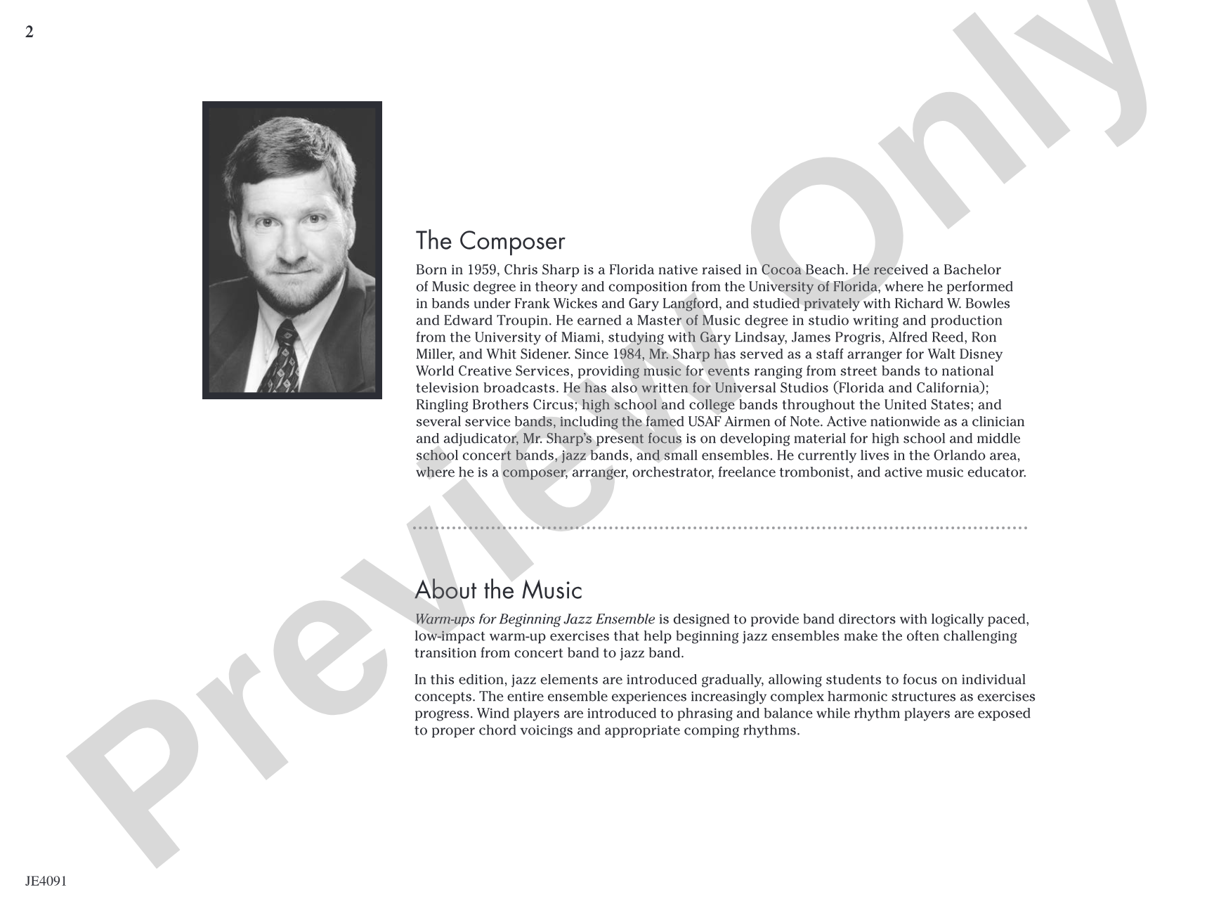 Warm-ups for Beginning Jazz Ensemble: Jazz Ensemble Conductor Score & Parts