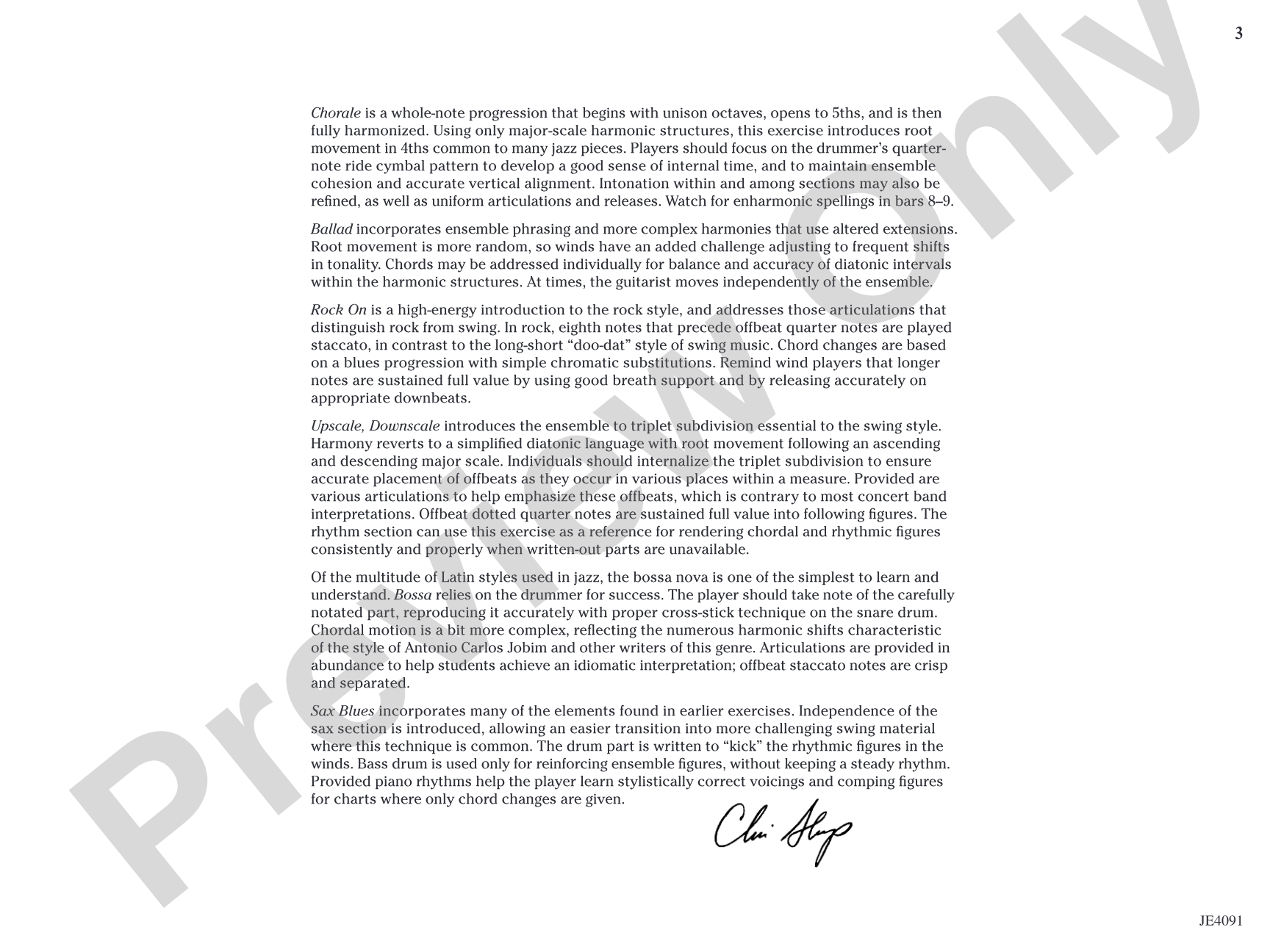 Warm-ups for Beginning Jazz Ensemble: Jazz Ensemble Conductor Score & Parts