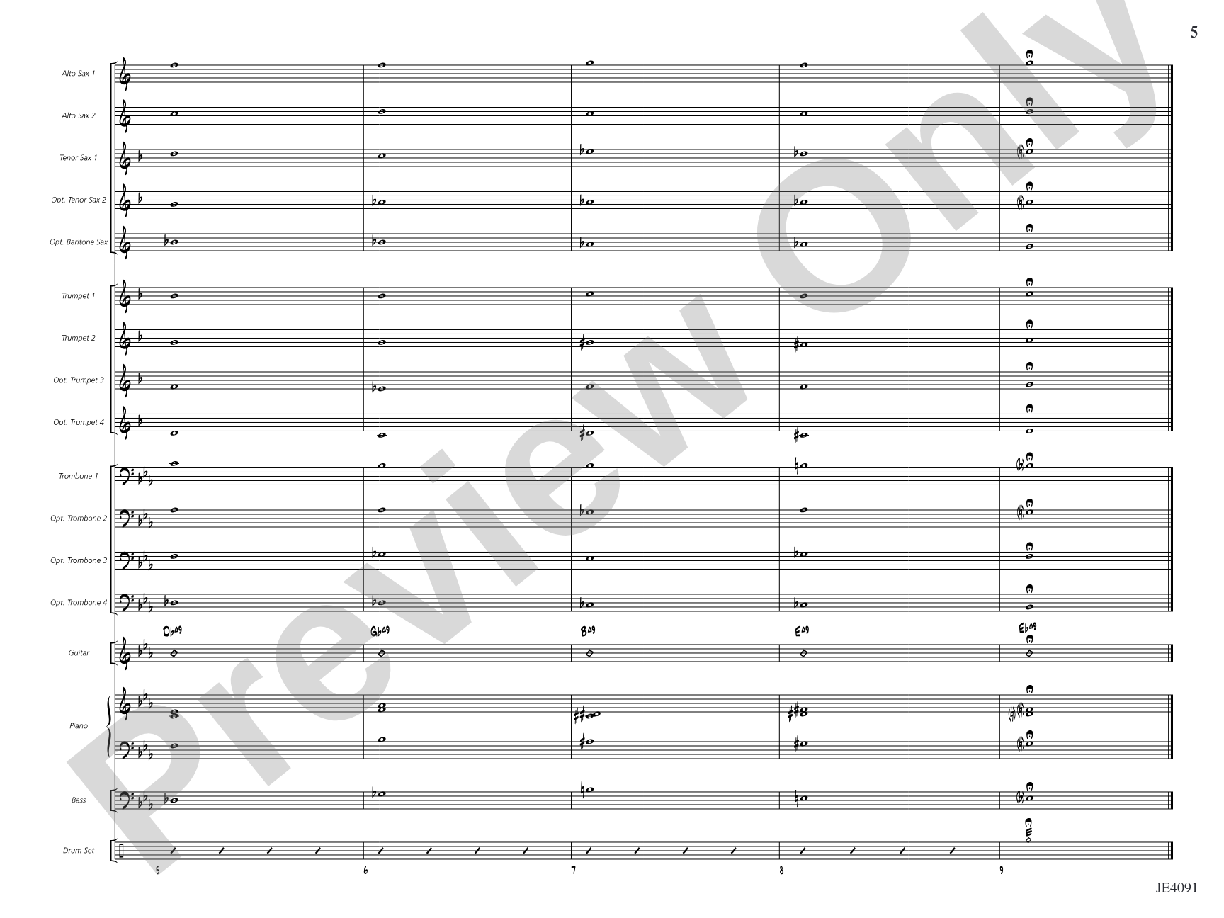 Warm-ups for Beginning Jazz Ensemble: Jazz Ensemble Conductor Score & Parts
