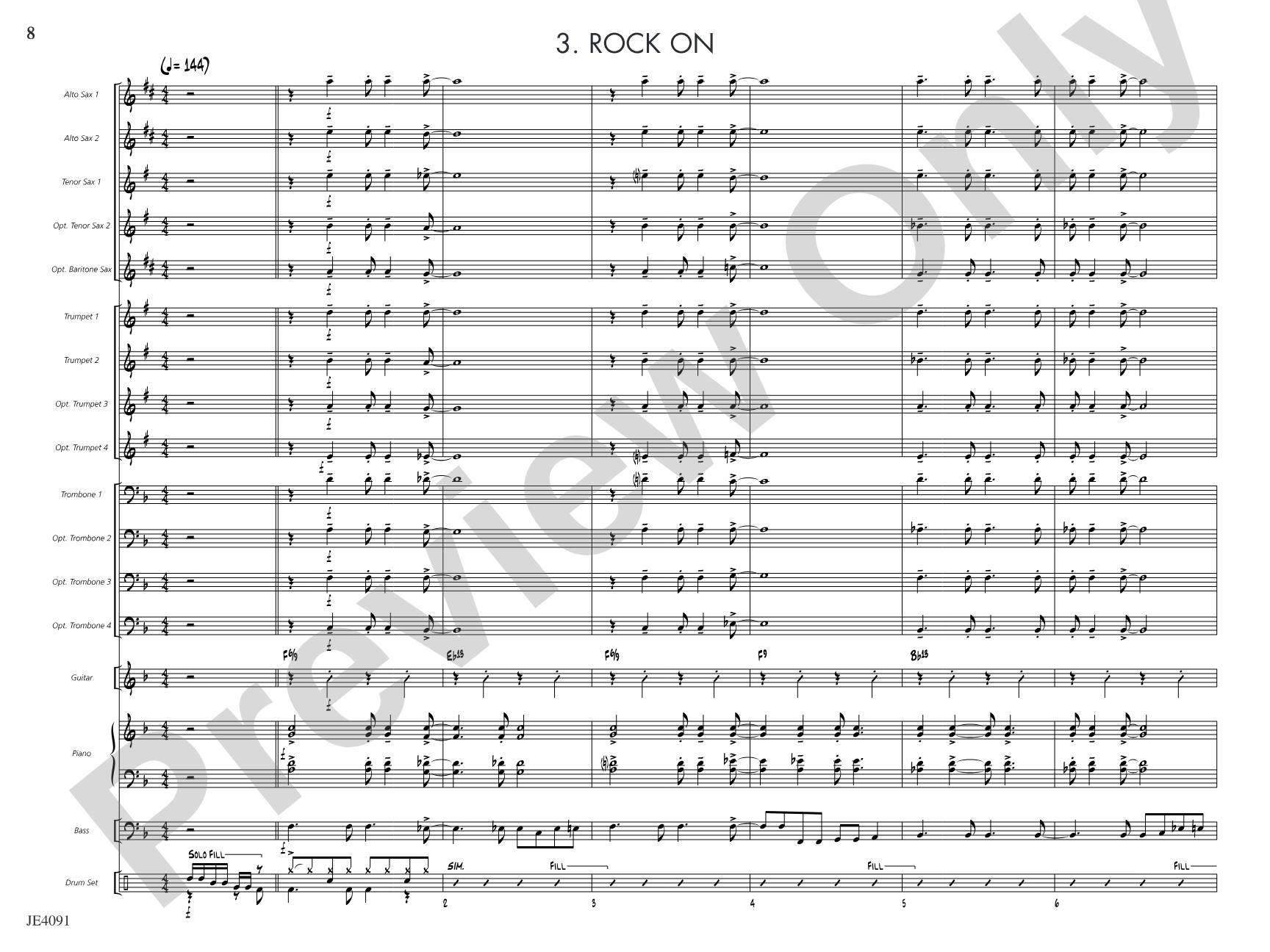 Warm-ups for Beginning Jazz Ensemble: Jazz Ensemble Conductor Score & Parts