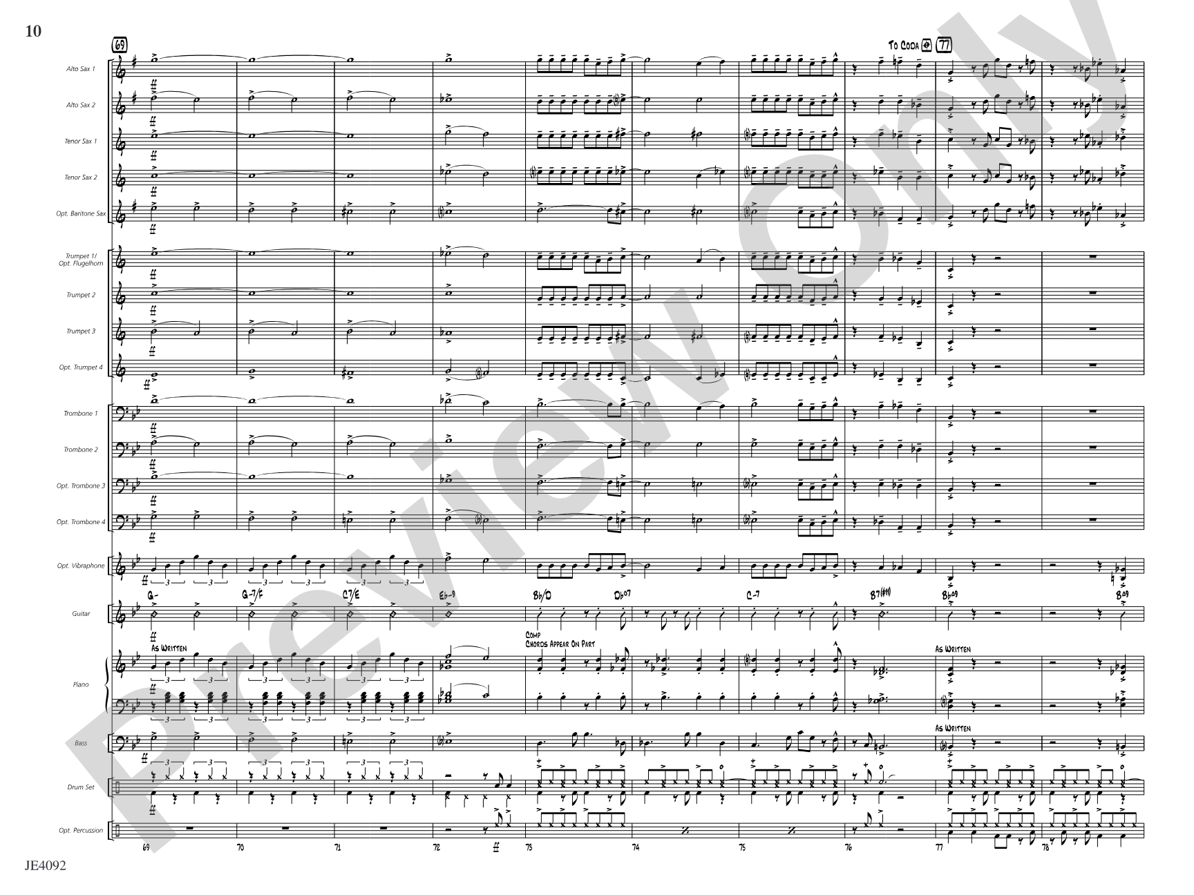 Carnaval: Jazz Ensemble Conductor Score & Parts