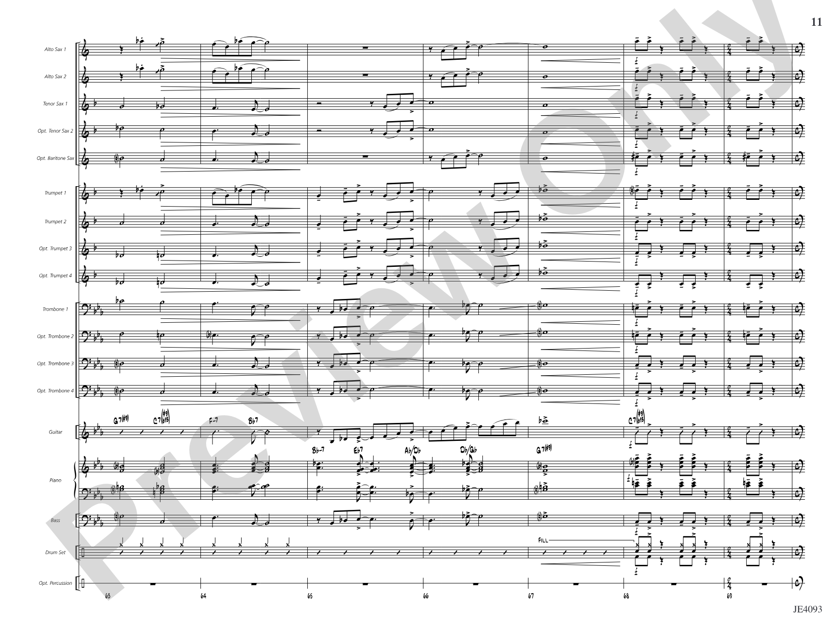 Pshaw: Jazz Ensemble Conductor Score & Parts