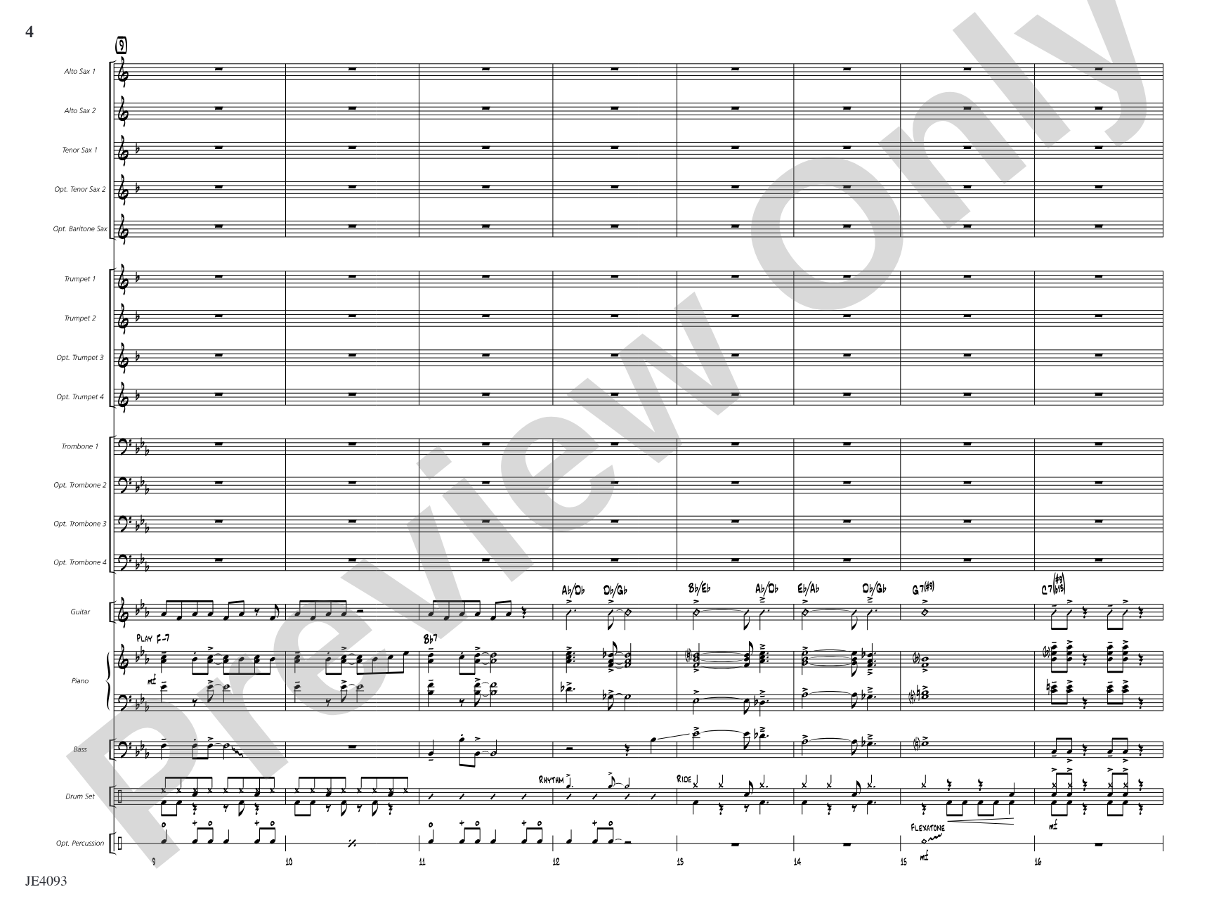 Pshaw: Jazz Ensemble Conductor Score & Parts