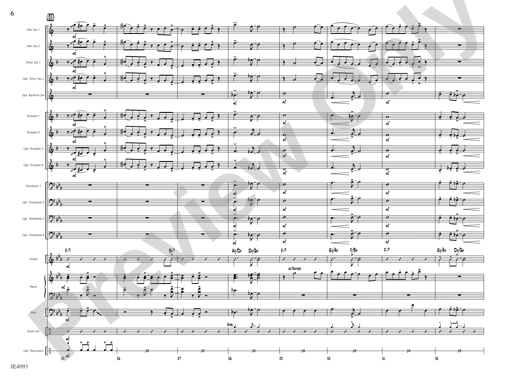 Pshaw: Jazz Ensemble Conductor Score & Parts