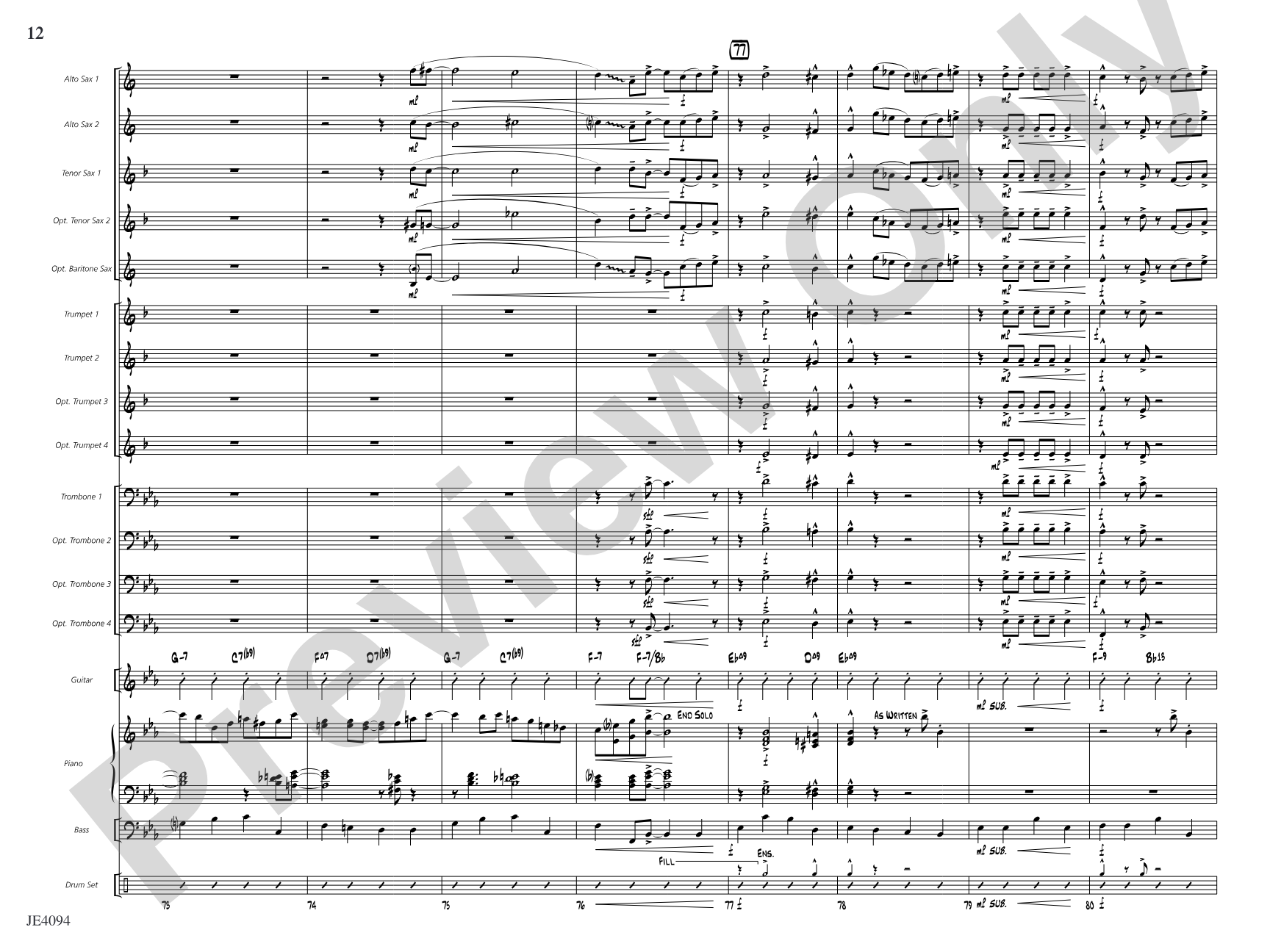 Riddle in Swing: Jazz Ensemble Conductor Score & Parts