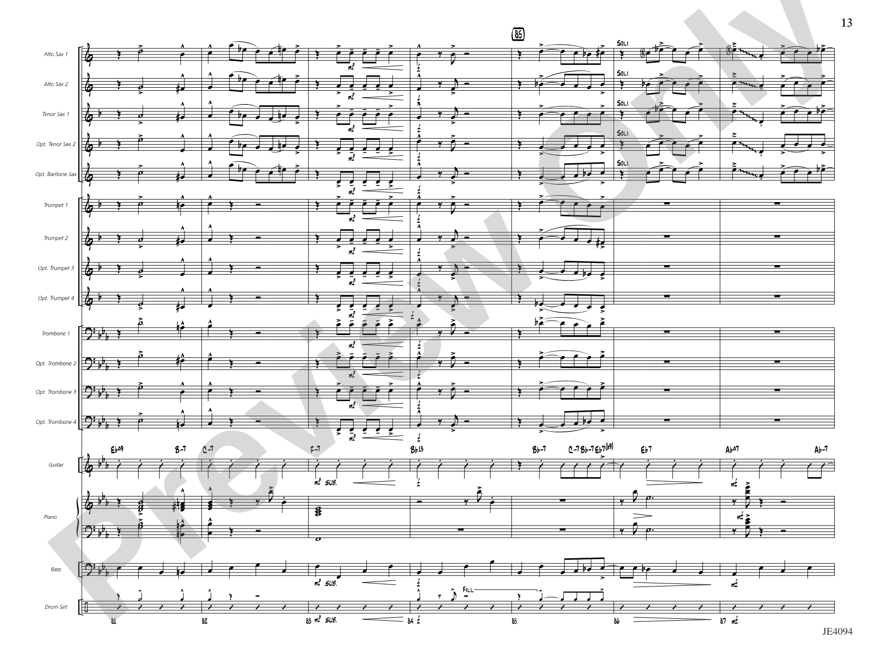 Riddle in Swing: Jazz Ensemble Conductor Score & Parts