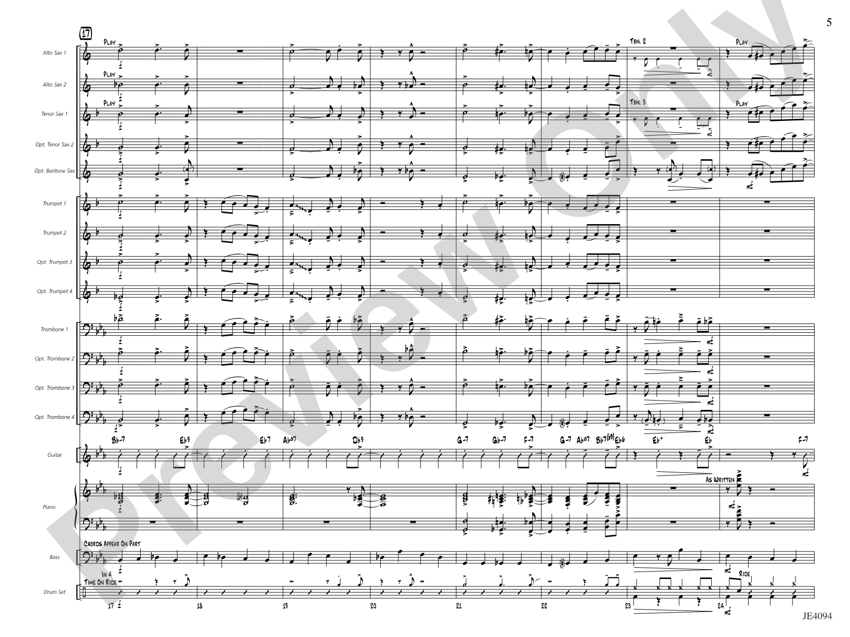 Riddle in Swing: Jazz Ensemble Conductor Score & Parts