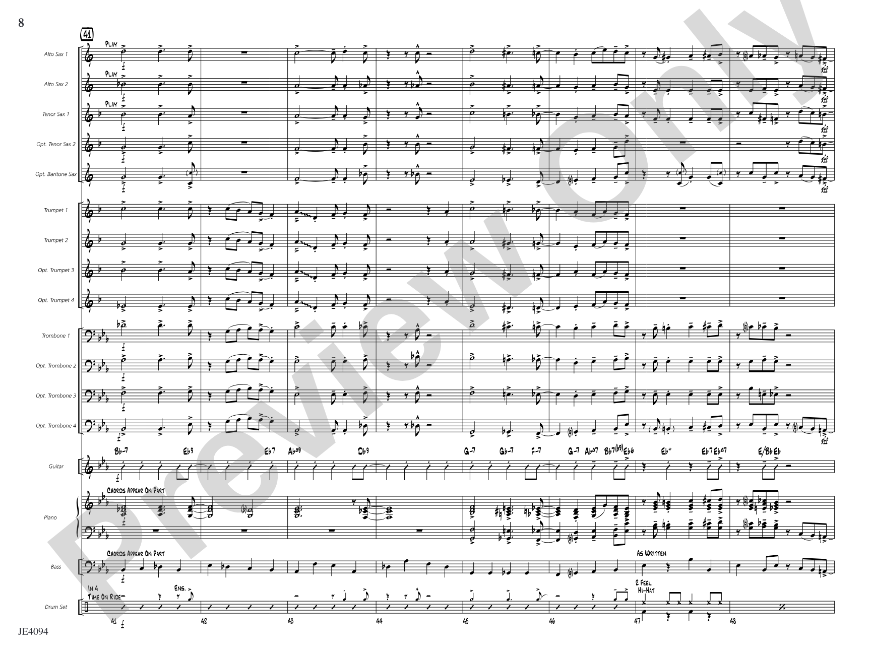 Riddle in Swing: Jazz Ensemble Conductor Score & Parts