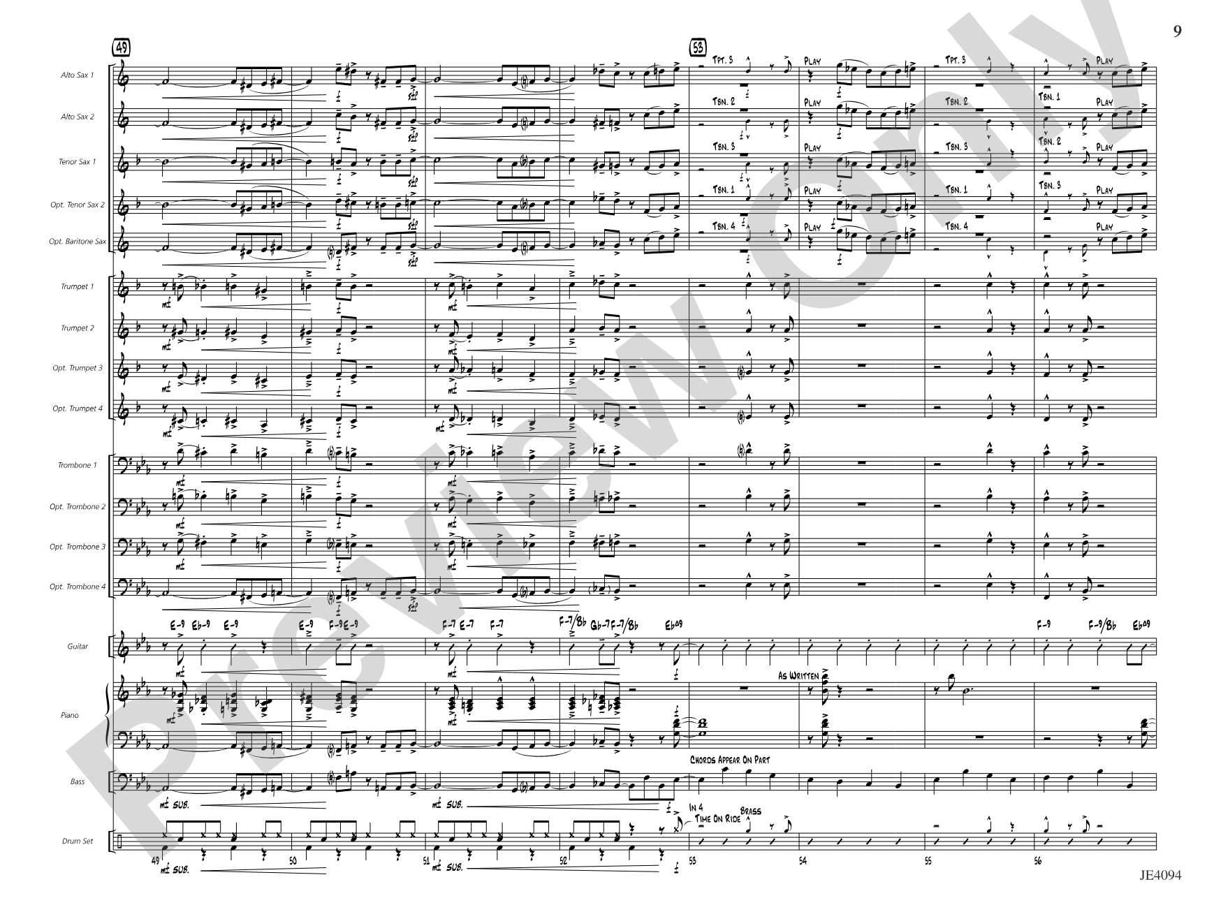 Riddle in Swing: Jazz Ensemble Conductor Score & Parts