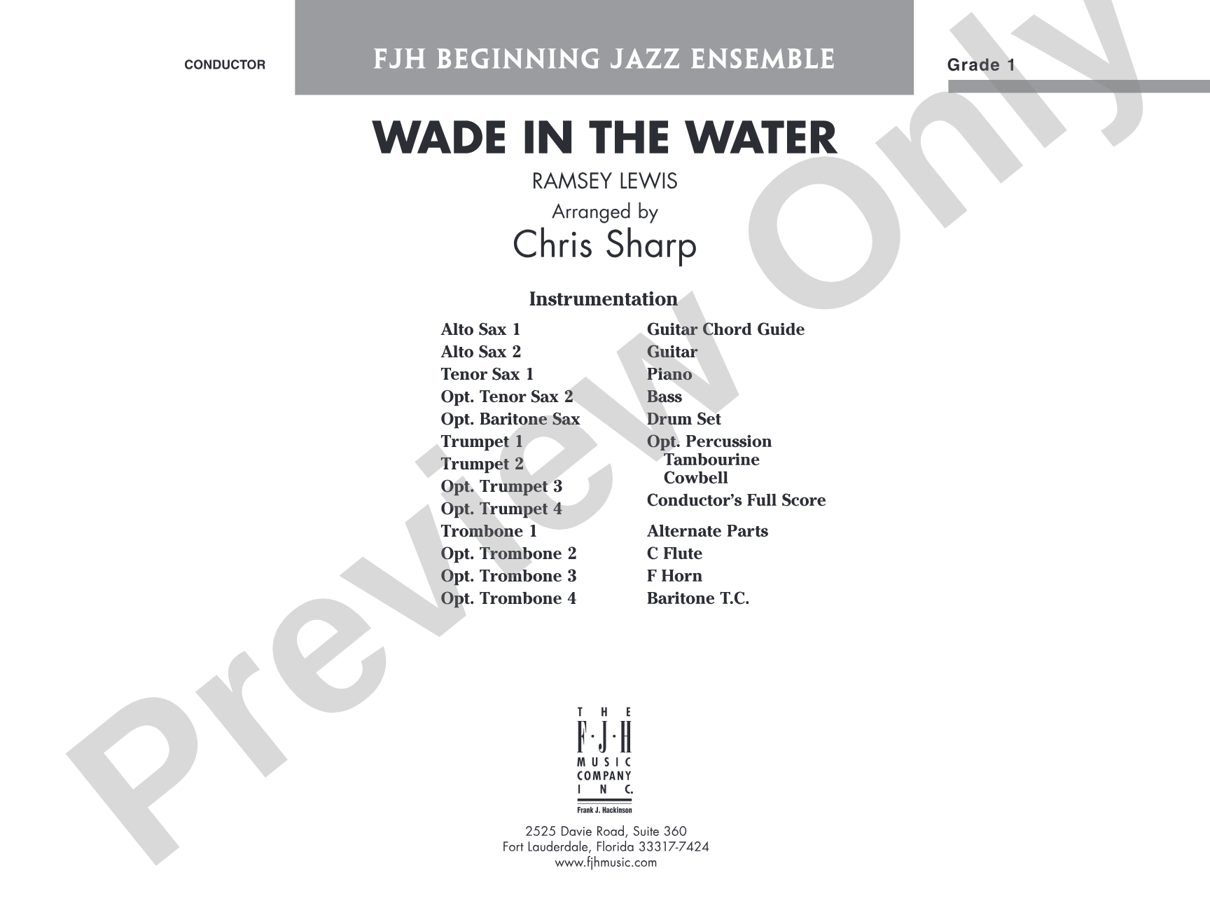 Wade in the Water: Jazz Ensemble Conductor Score & Parts