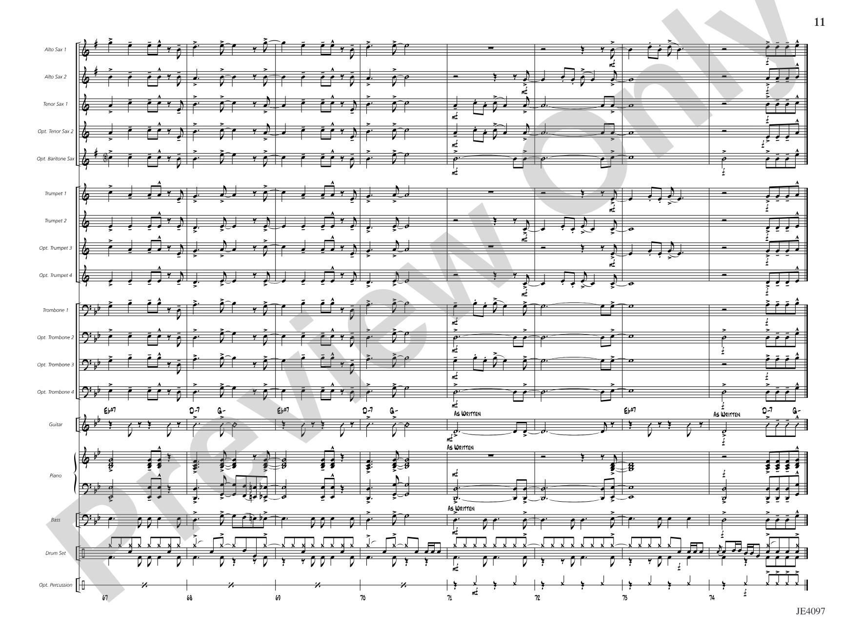 Wade in the Water: Jazz Ensemble Conductor Score & Parts