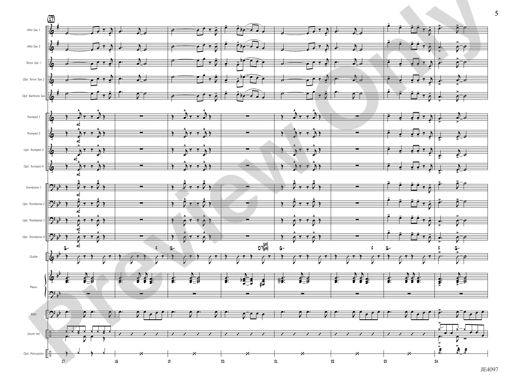 Wade in the Water: Jazz Ensemble Conductor Score & Parts