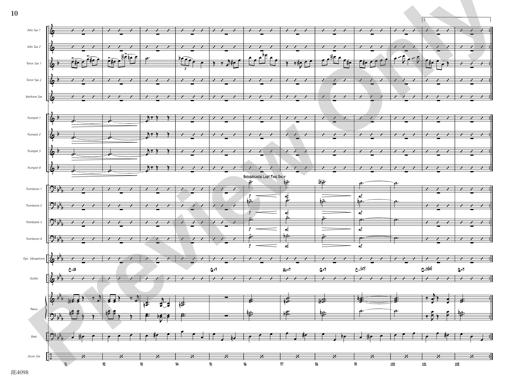 Blues für Elise: Jazz Ensemble Conductor Score & Parts