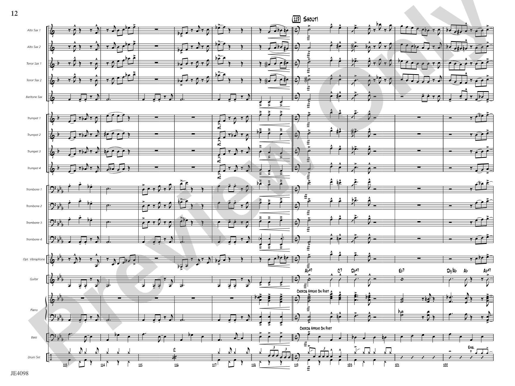 Blues für Elise: Jazz Ensemble Conductor Score & Parts