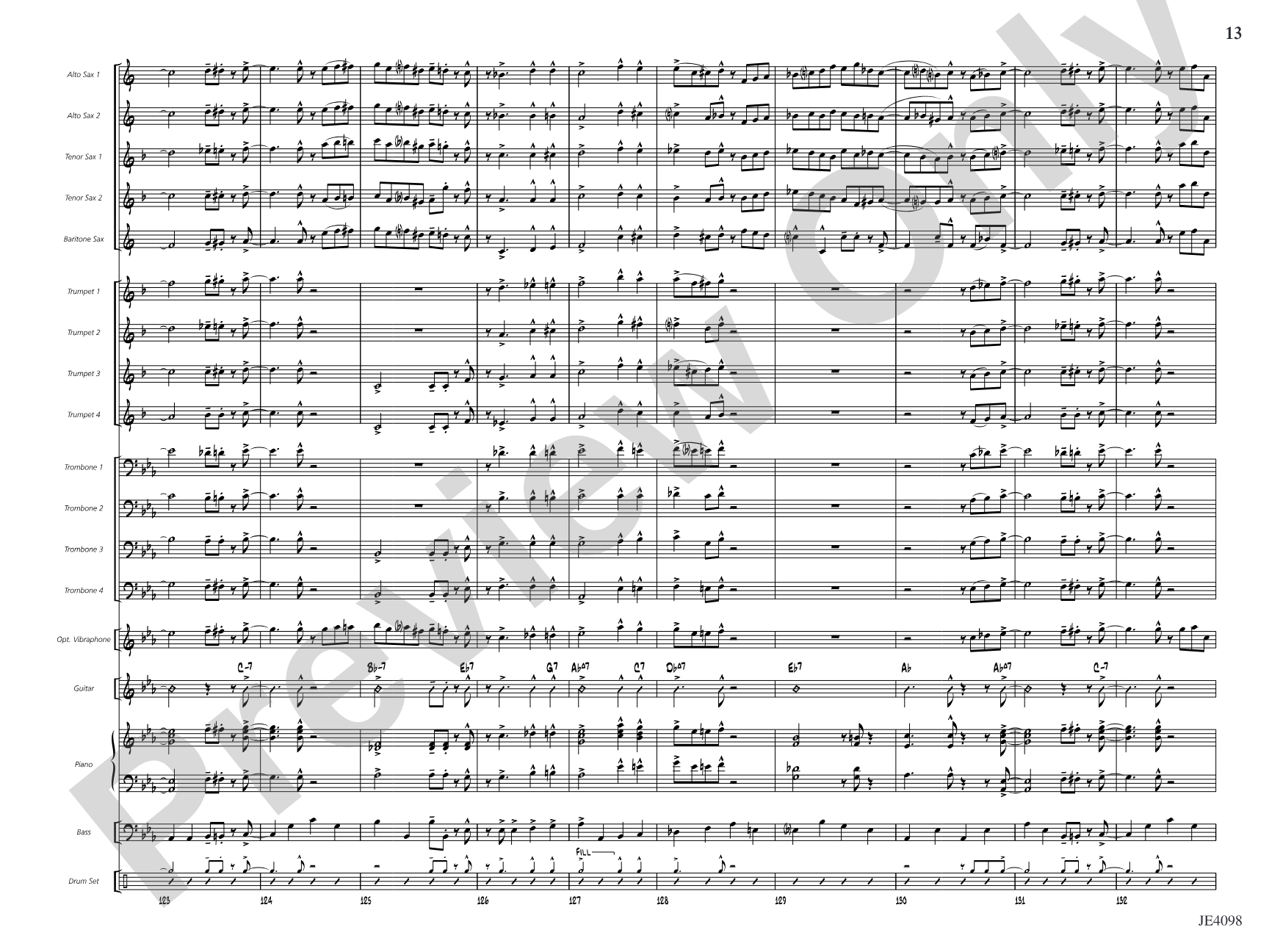 Blues für Elise: Jazz Ensemble Conductor Score & Parts