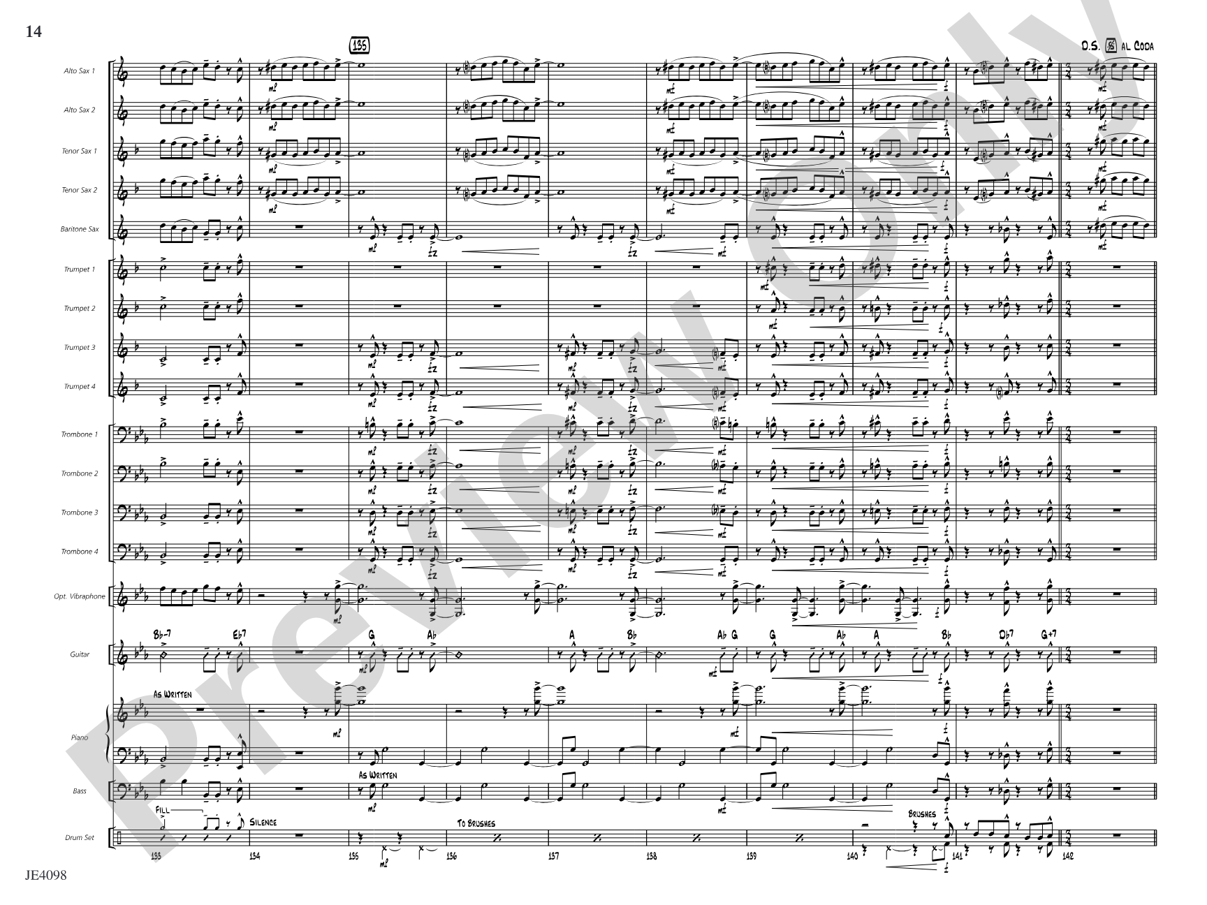 Blues für Elise: Jazz Ensemble Conductor Score & Parts