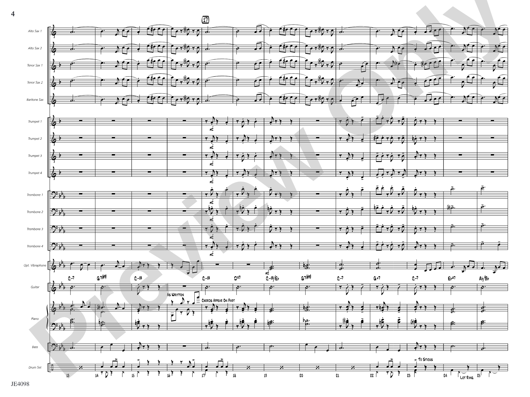 Blues für Elise: Jazz Ensemble Conductor Score & Parts