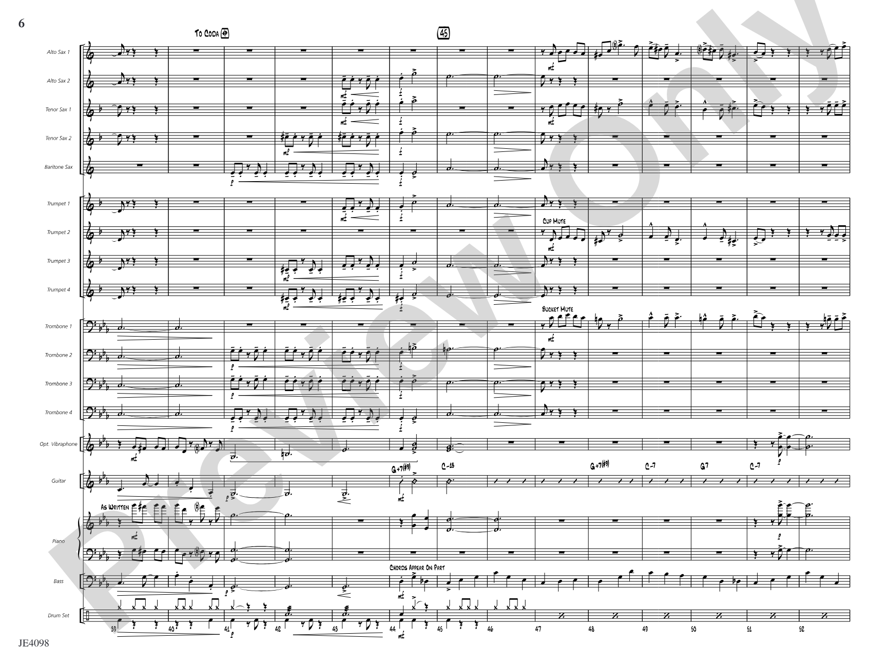 Blues für Elise: Jazz Ensemble Conductor Score & Parts