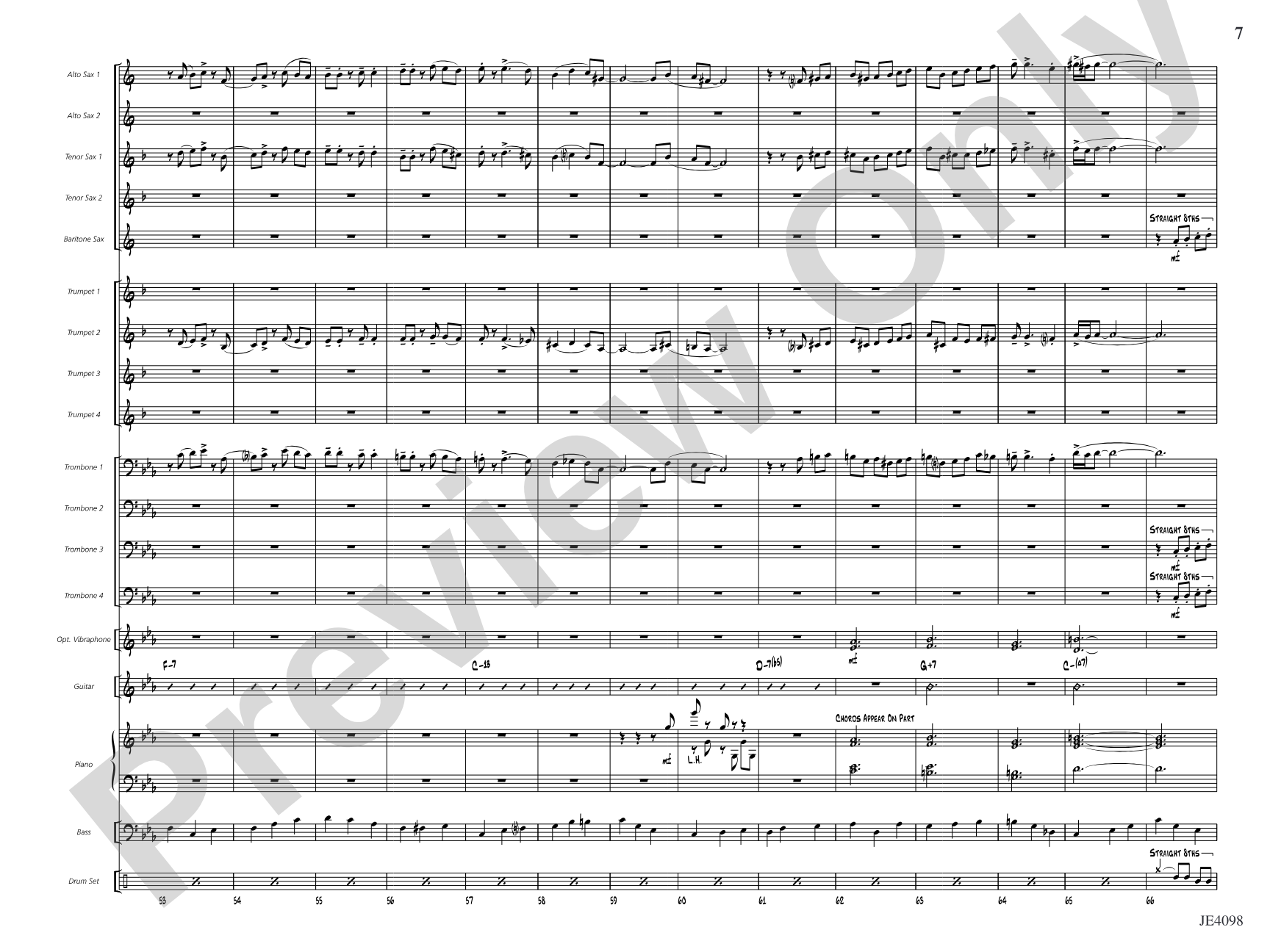 Blues für Elise: Jazz Ensemble Conductor Score & Parts