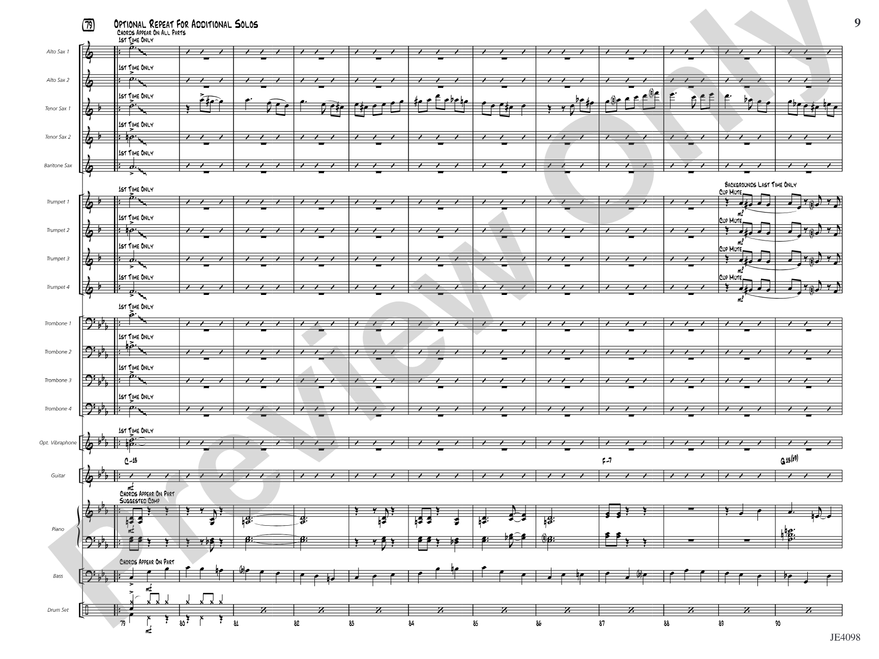 Blues für Elise: Jazz Ensemble Conductor Score & Parts