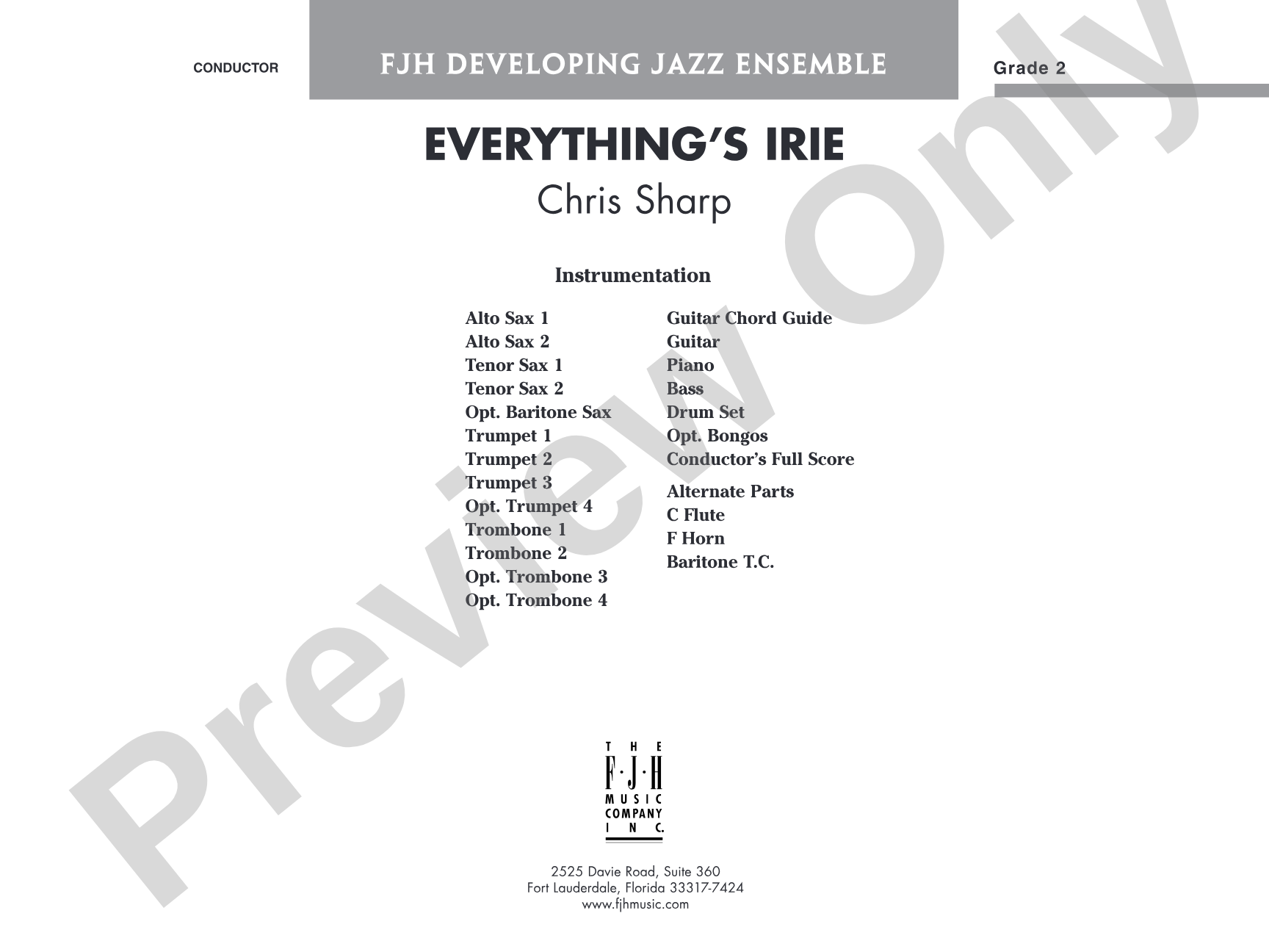 Everything's Irie: Jazz Ensemble Conductor Score & Parts