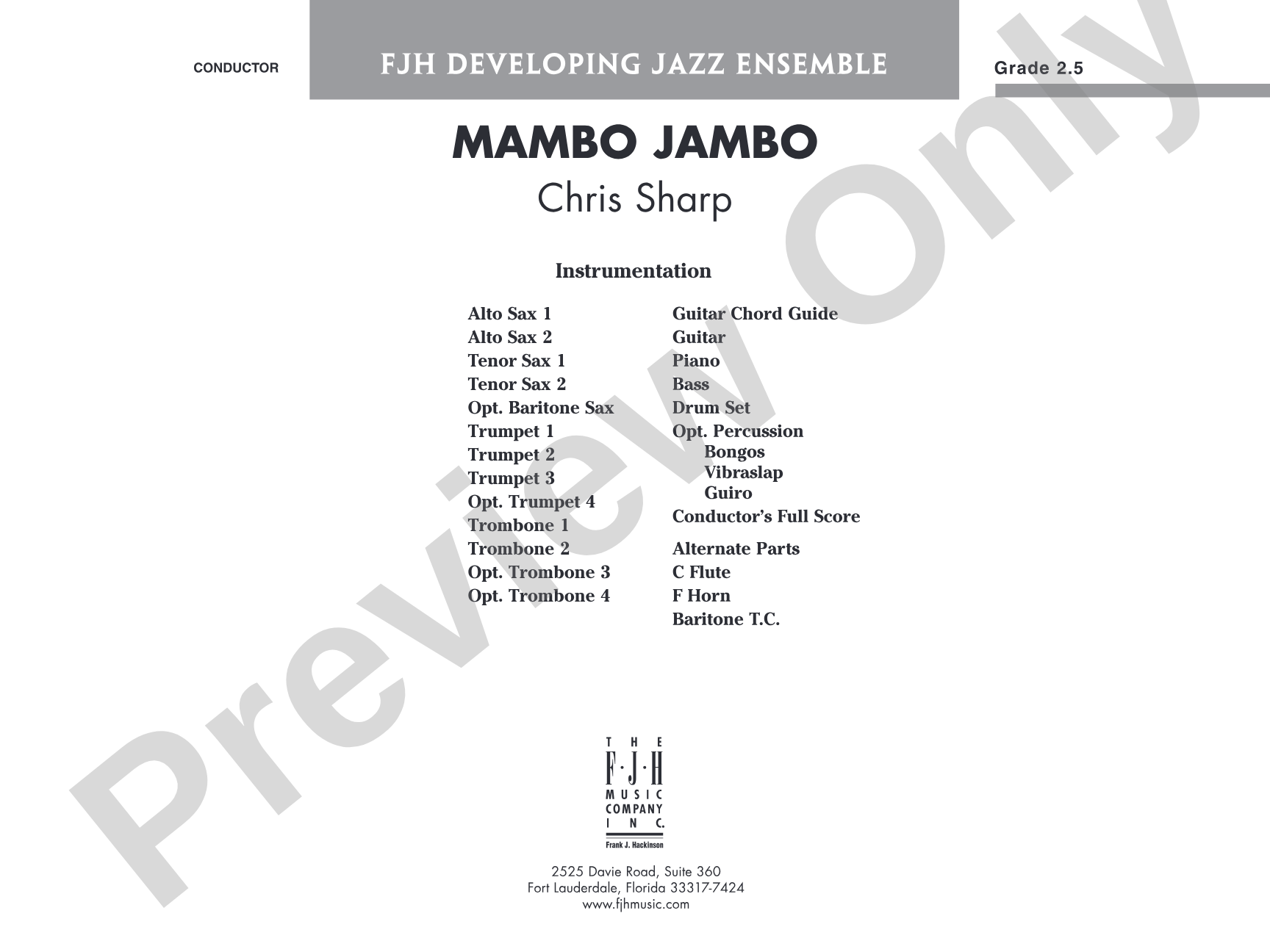 Mambo Jambo: Jazz Ensemble Conductor Score & Parts