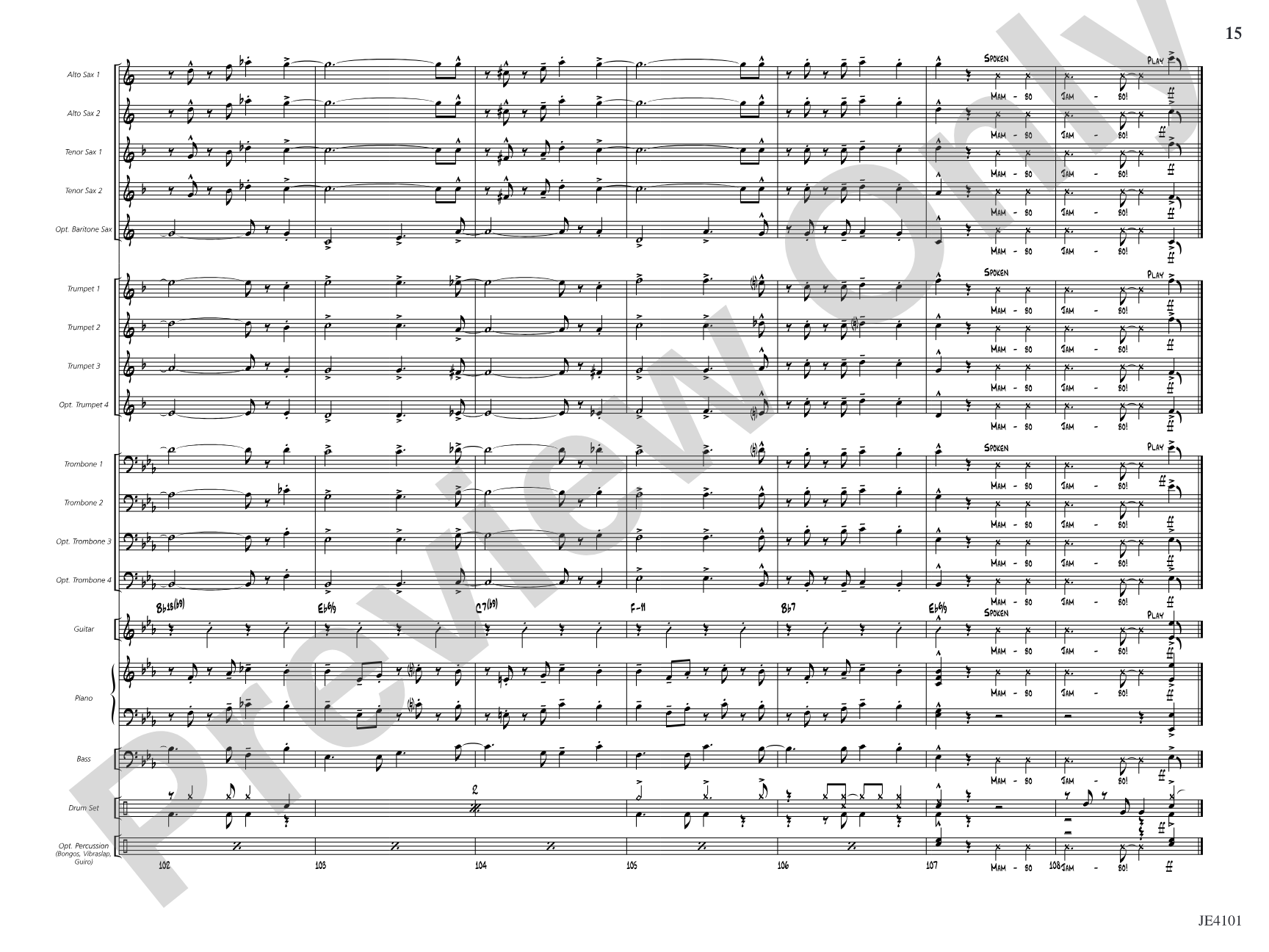 Mambo Jambo: Jazz Ensemble Conductor Score & Parts