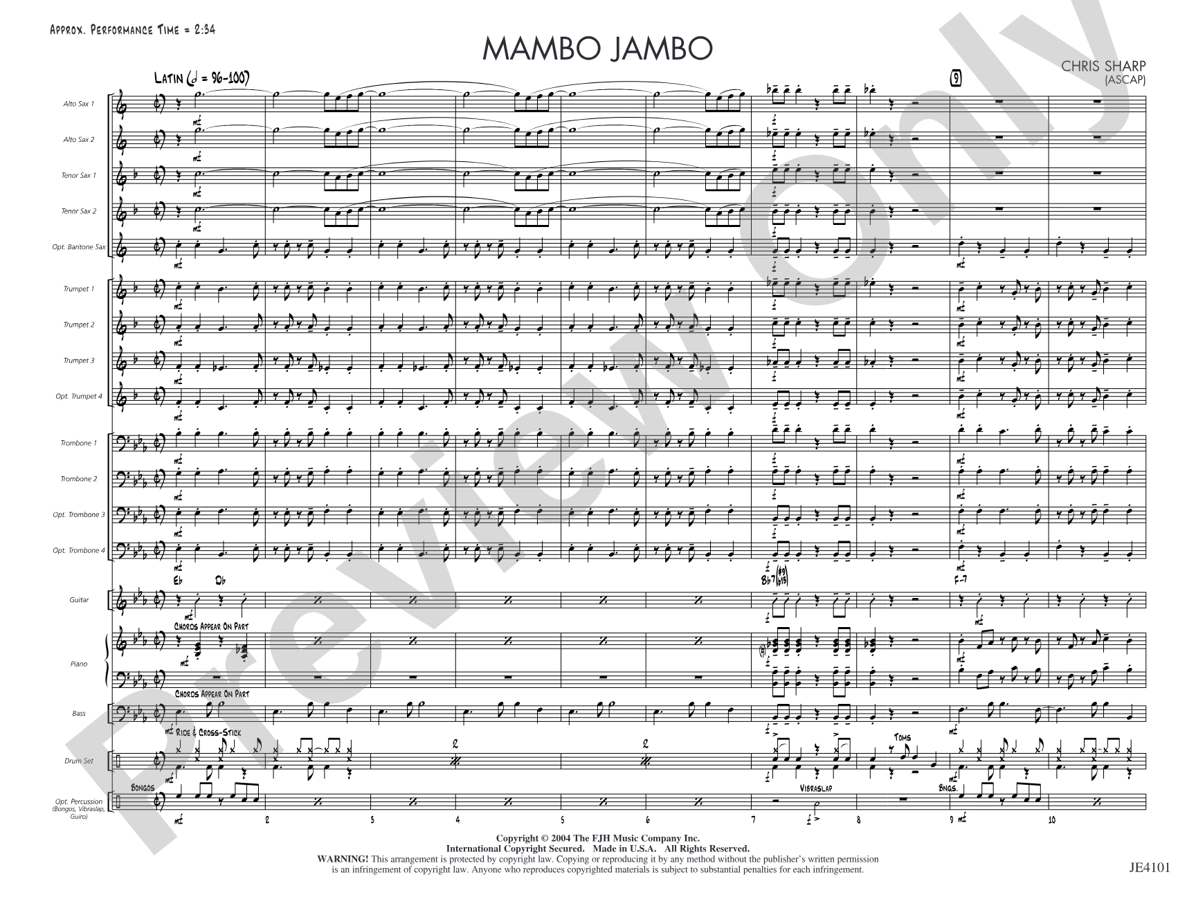 Mambo Jambo: Jazz Ensemble Conductor Score & Parts