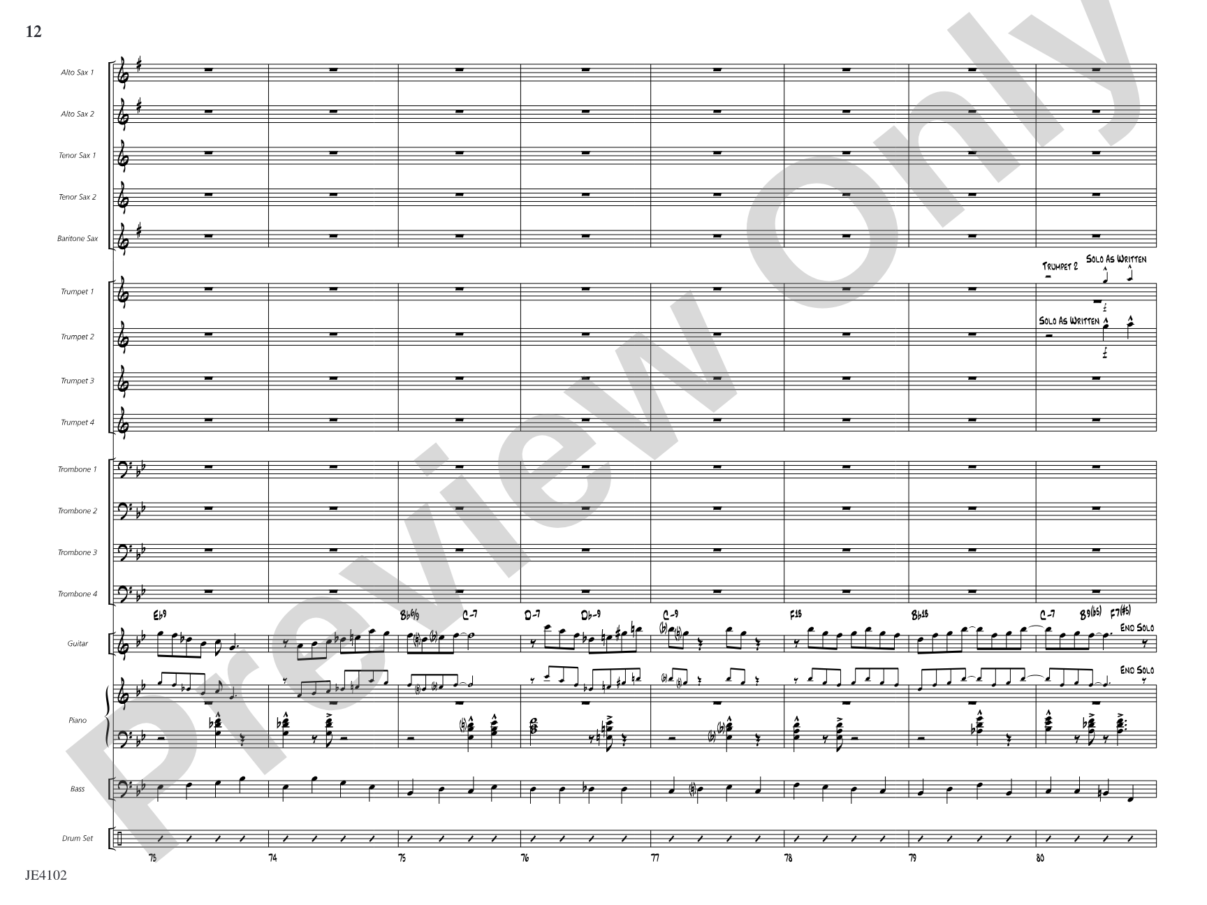 Jump O'Clock One: Jazz Ensemble Conductor Score & Parts