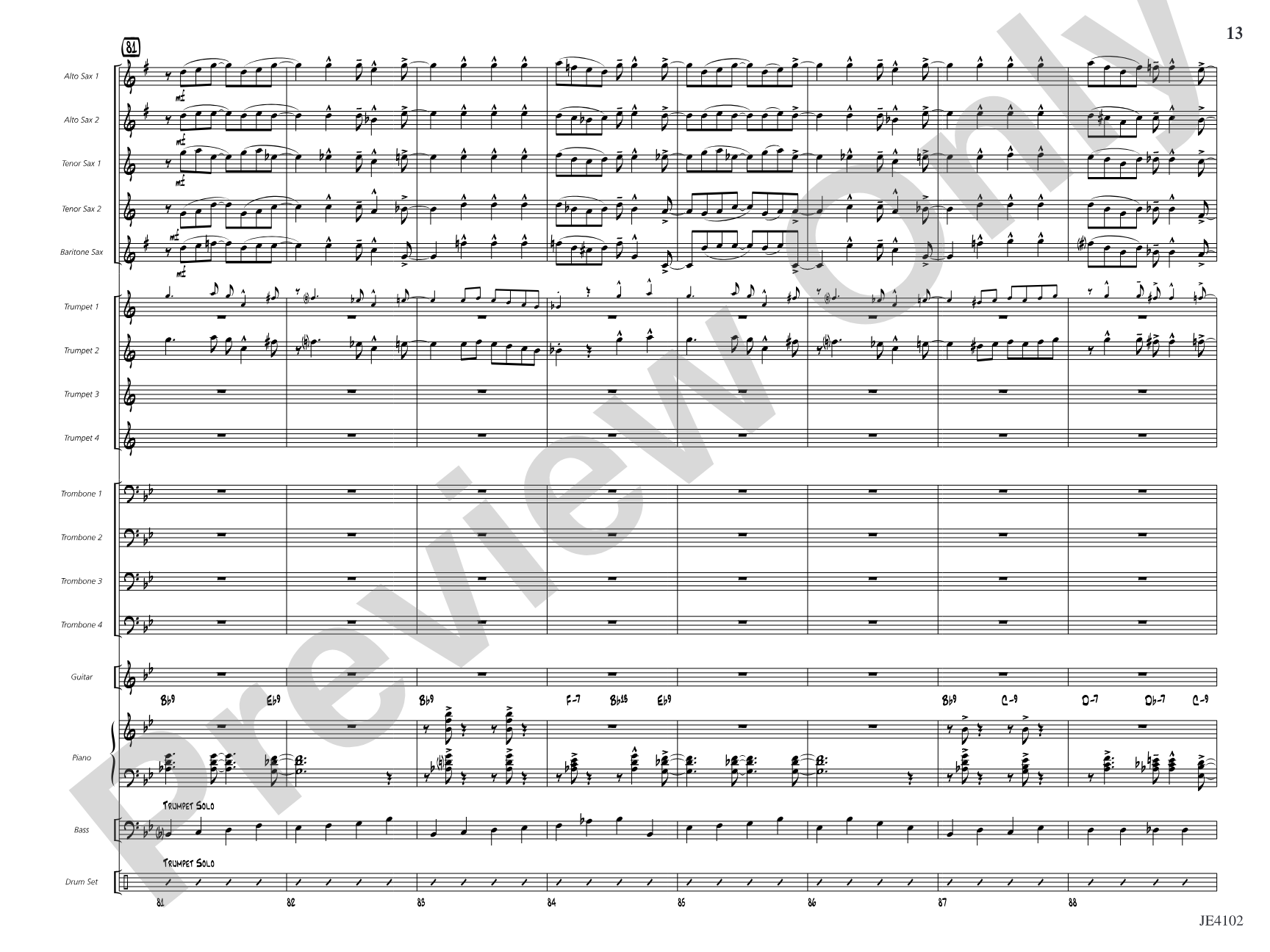Jump O'Clock One: Jazz Ensemble Conductor Score & Parts