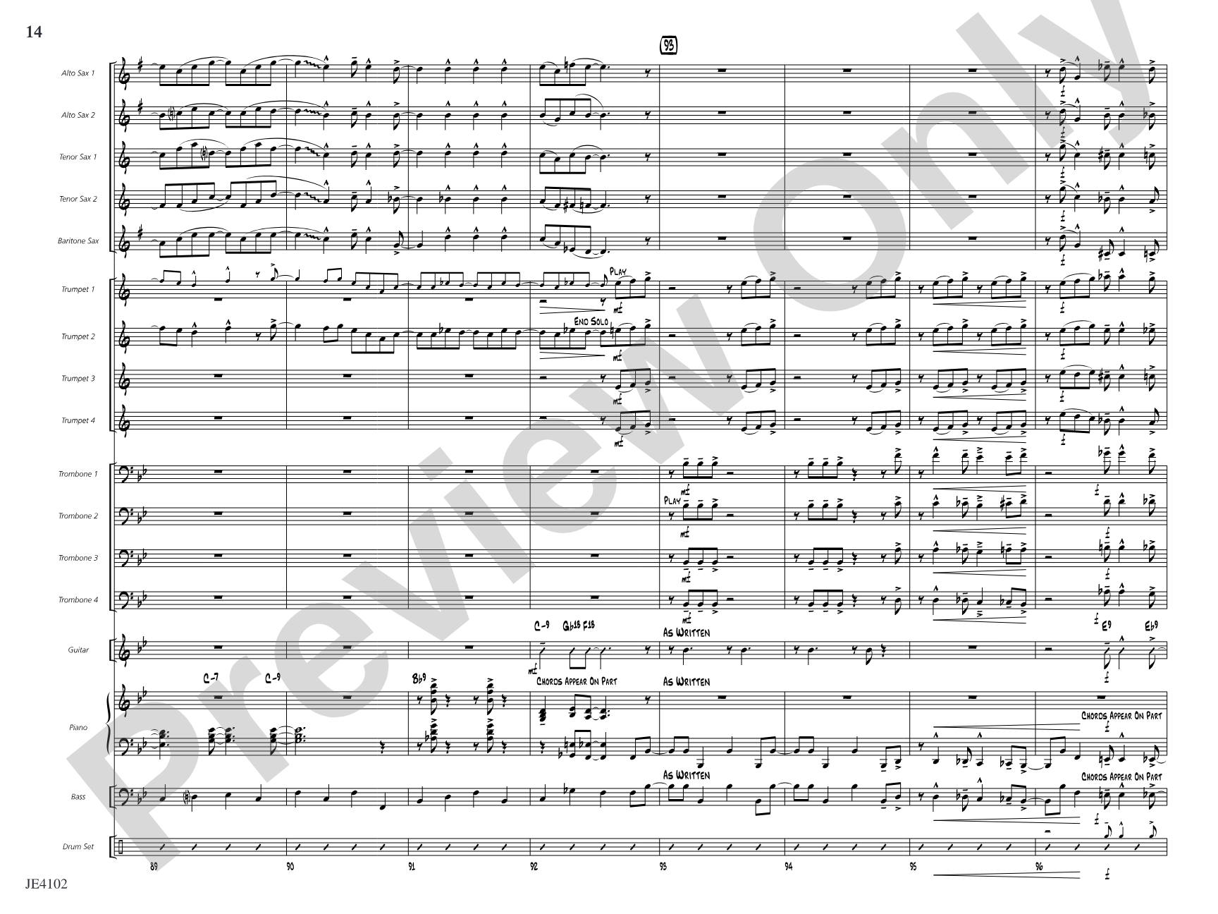 Jump O'Clock One: Jazz Ensemble Conductor Score & Parts