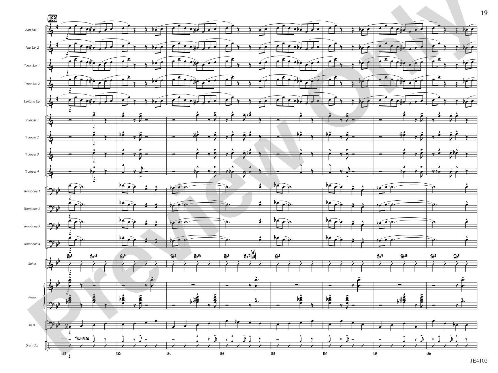 Jump O'Clock One: Jazz Ensemble Conductor Score & Parts
