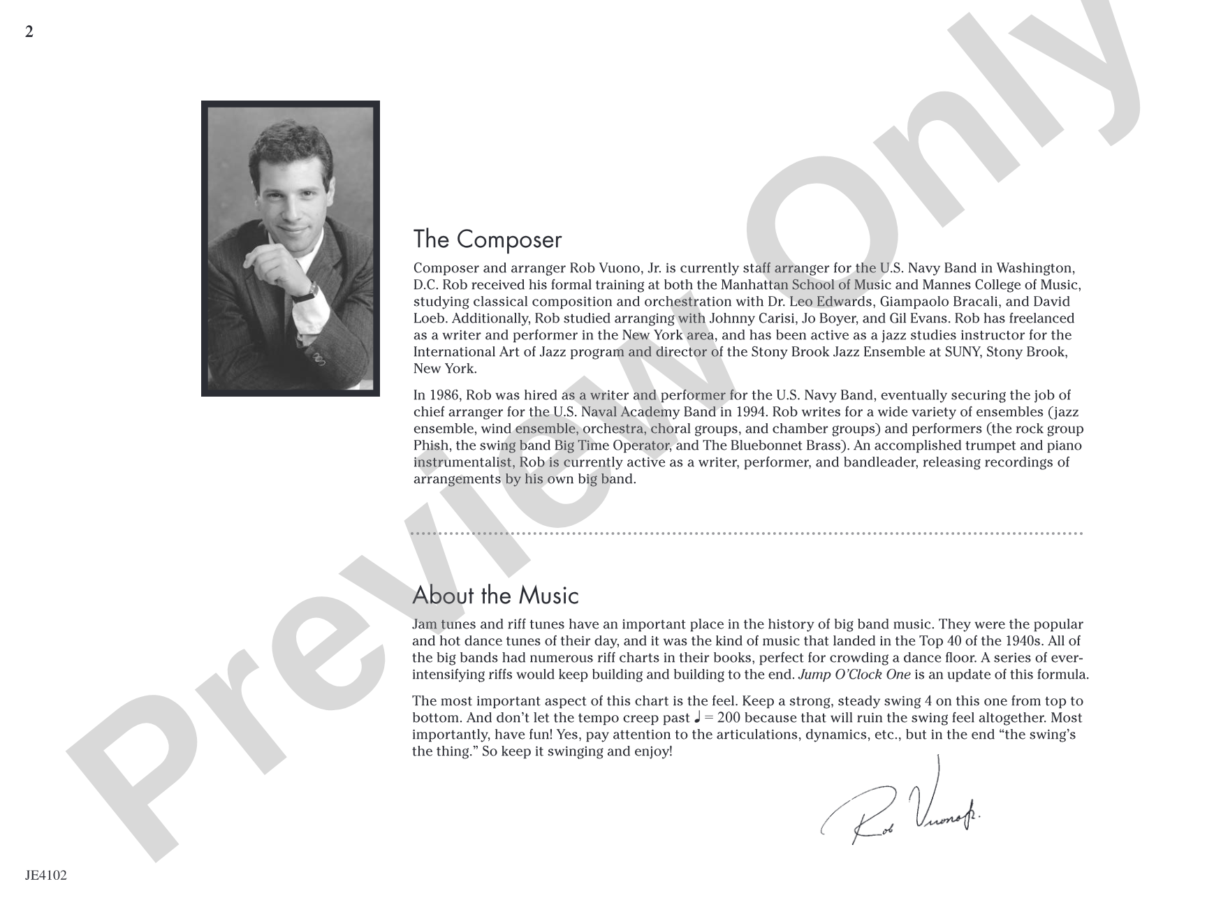 Jump O'Clock One: Jazz Ensemble Conductor Score & Parts