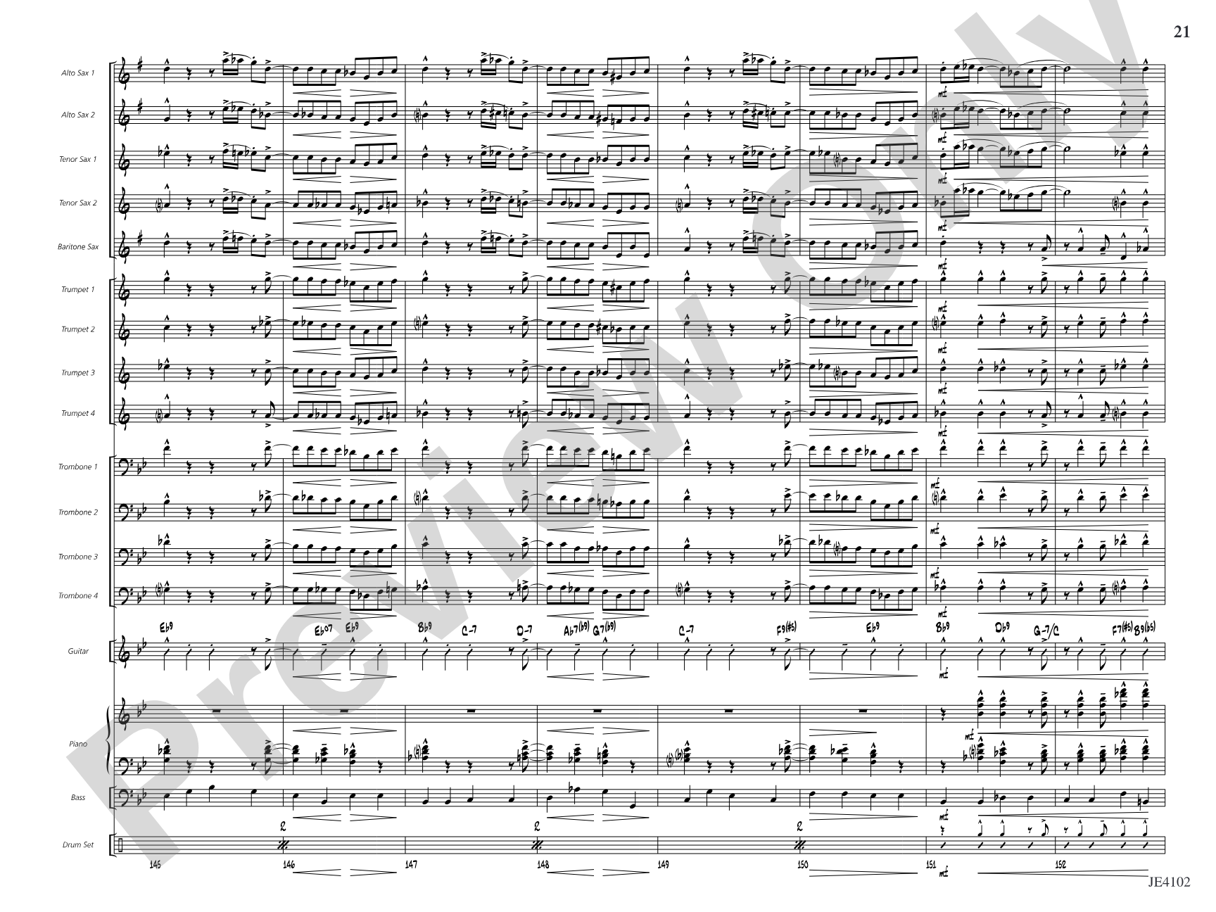 Jump O'Clock One: Jazz Ensemble Conductor Score & Parts