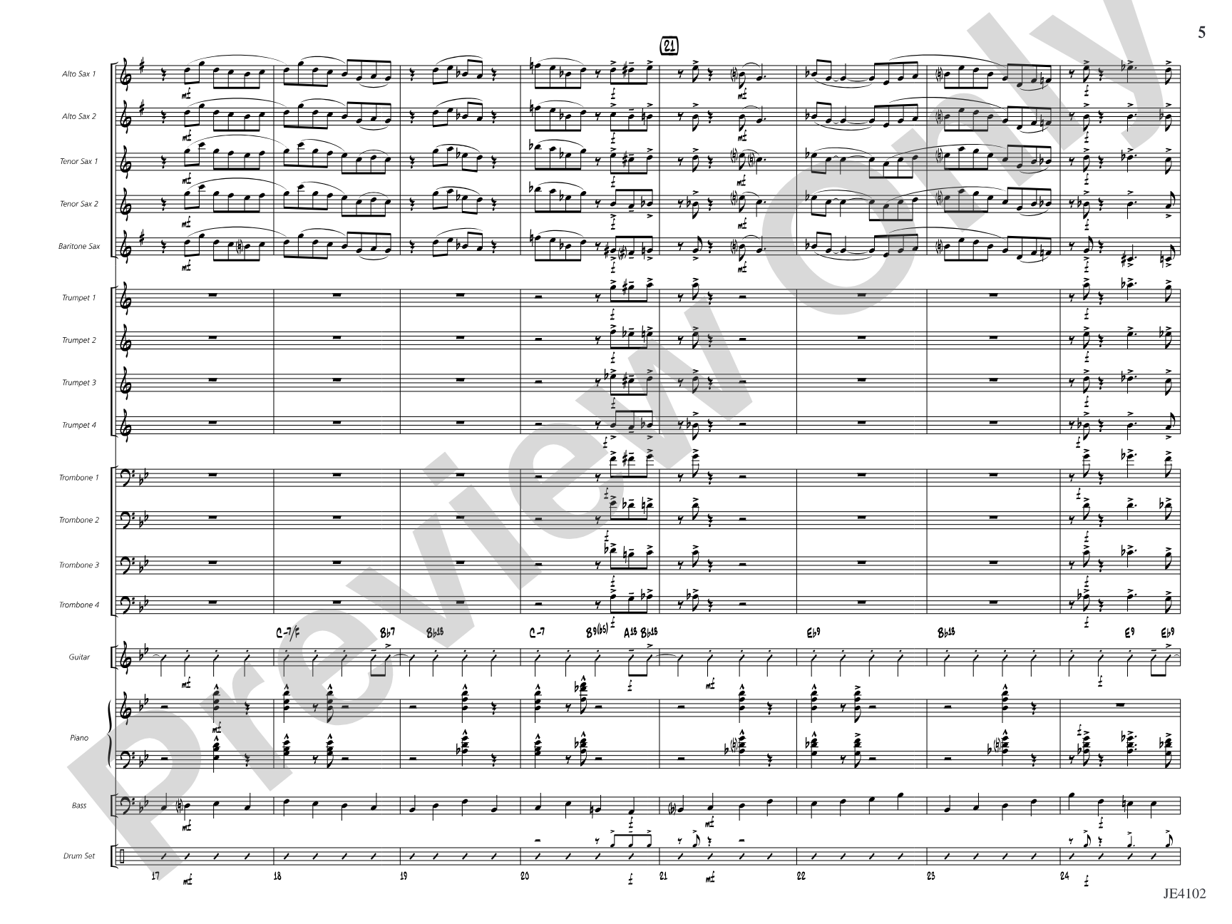 Jump O'Clock One: Jazz Ensemble Conductor Score & Parts