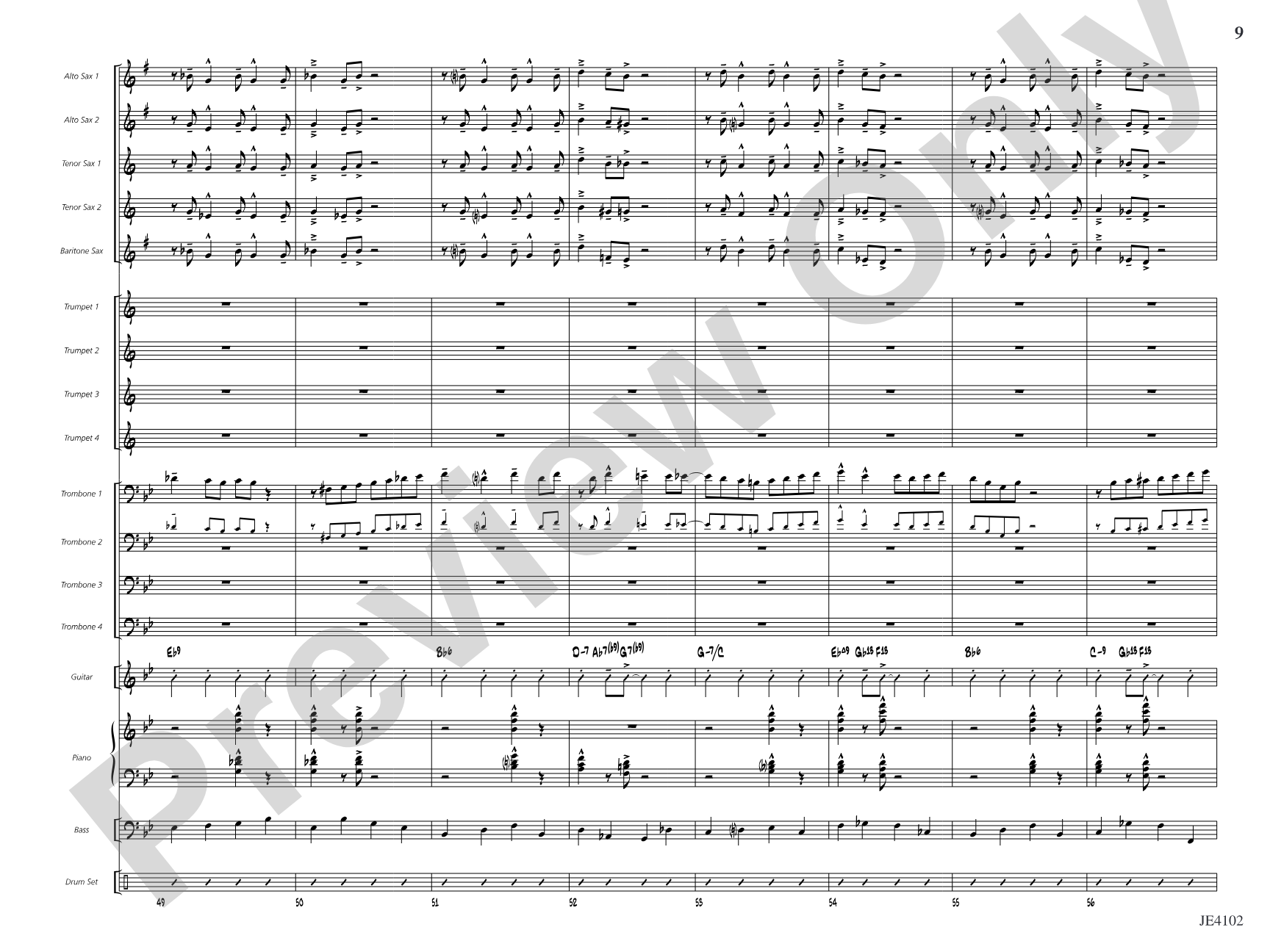 Jump O'Clock One: Jazz Ensemble Conductor Score & Parts